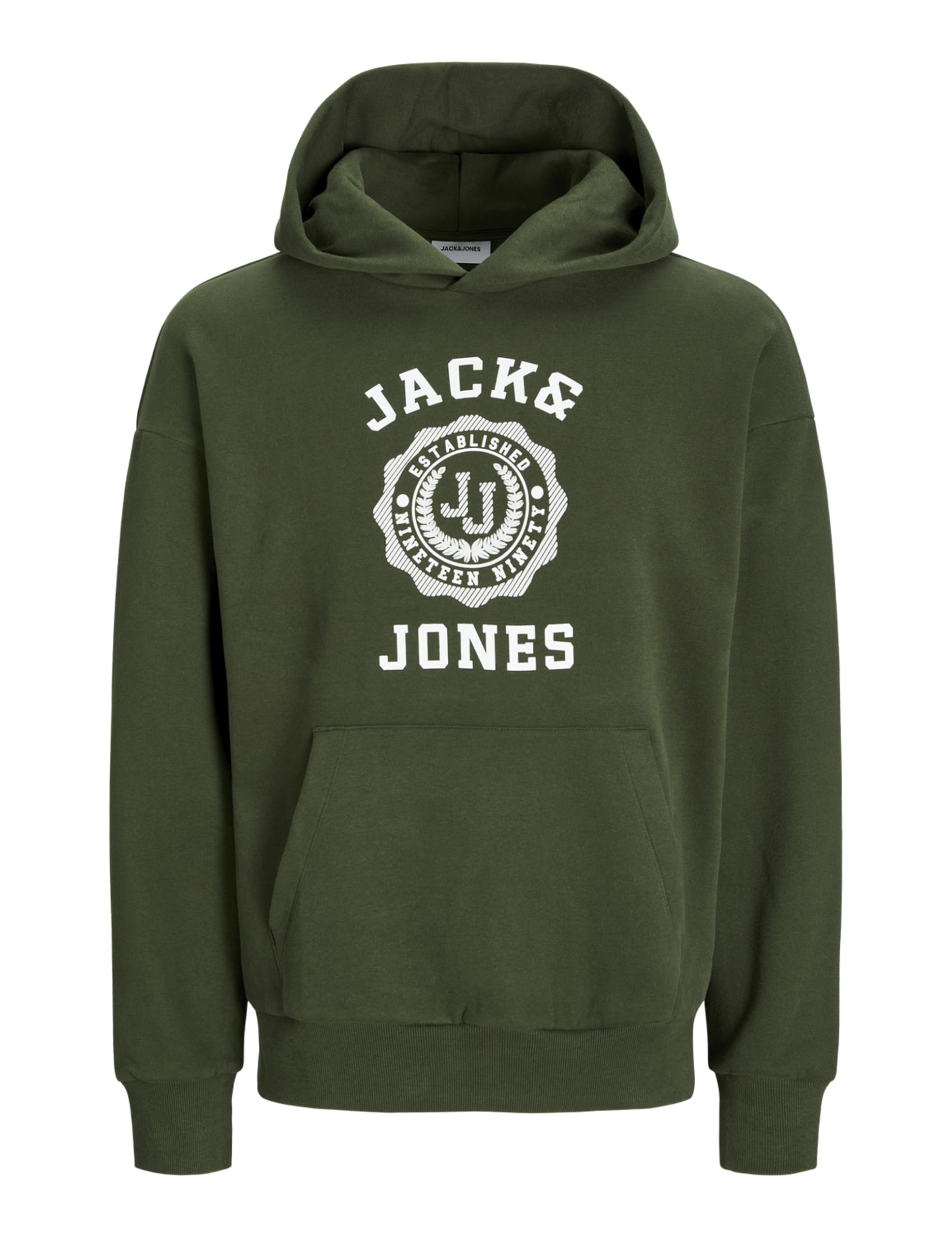 JACK & JONES Herren Hoodie Kapuzenpullover JJVICTO Sweat Hood 12256815,Kombu Green,XS