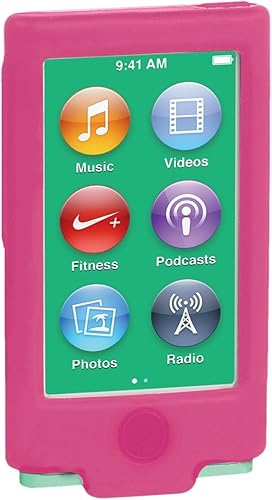 Funda de silicona para iPod Nano 7 generación, color rosa, pieza de repuesto del paquete completo TuneBand