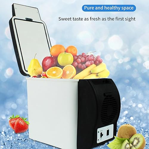 Miniatura 6 de Refrigerador portátil para automóvil de 6L, 12 V compacto de refrigeración con diseño de bajo ruido, correa de transporte para viajes automotrices,