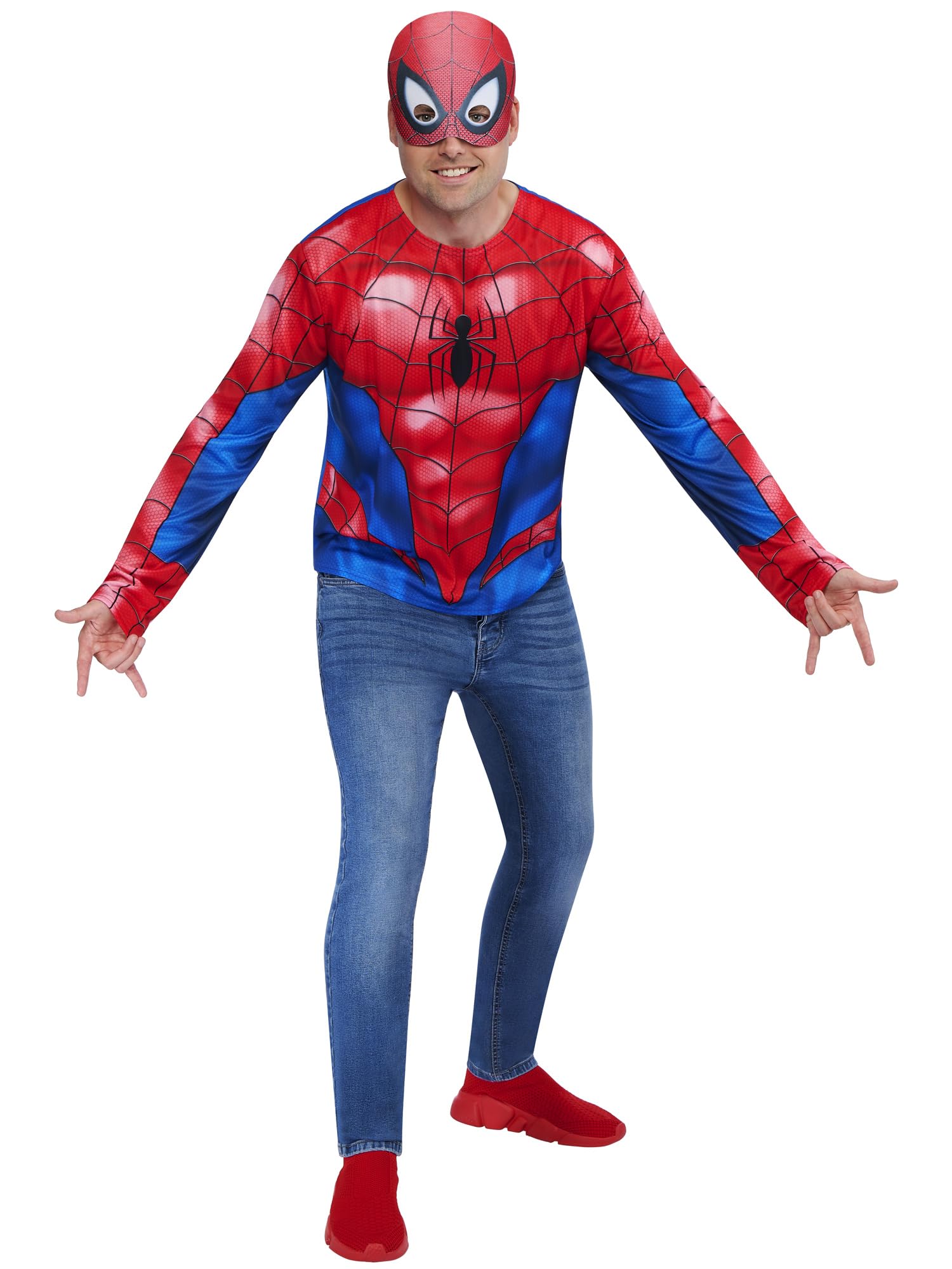 Rubies Official Spider-Man Top, Adult Fancy Dress, Size M-L