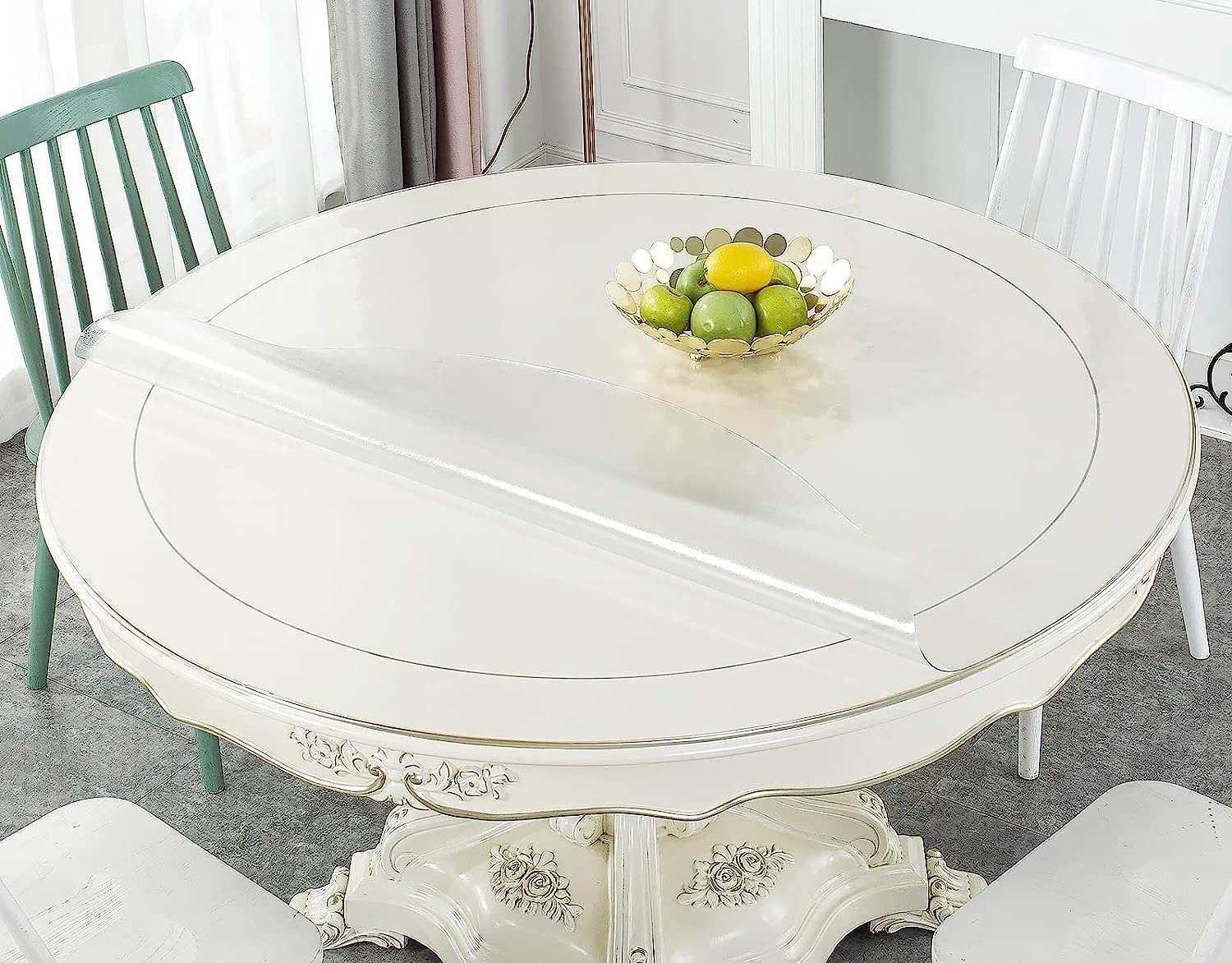 Deep Dream 1.5mm Thick 70 Inches Frosted Round Table Protector, Round