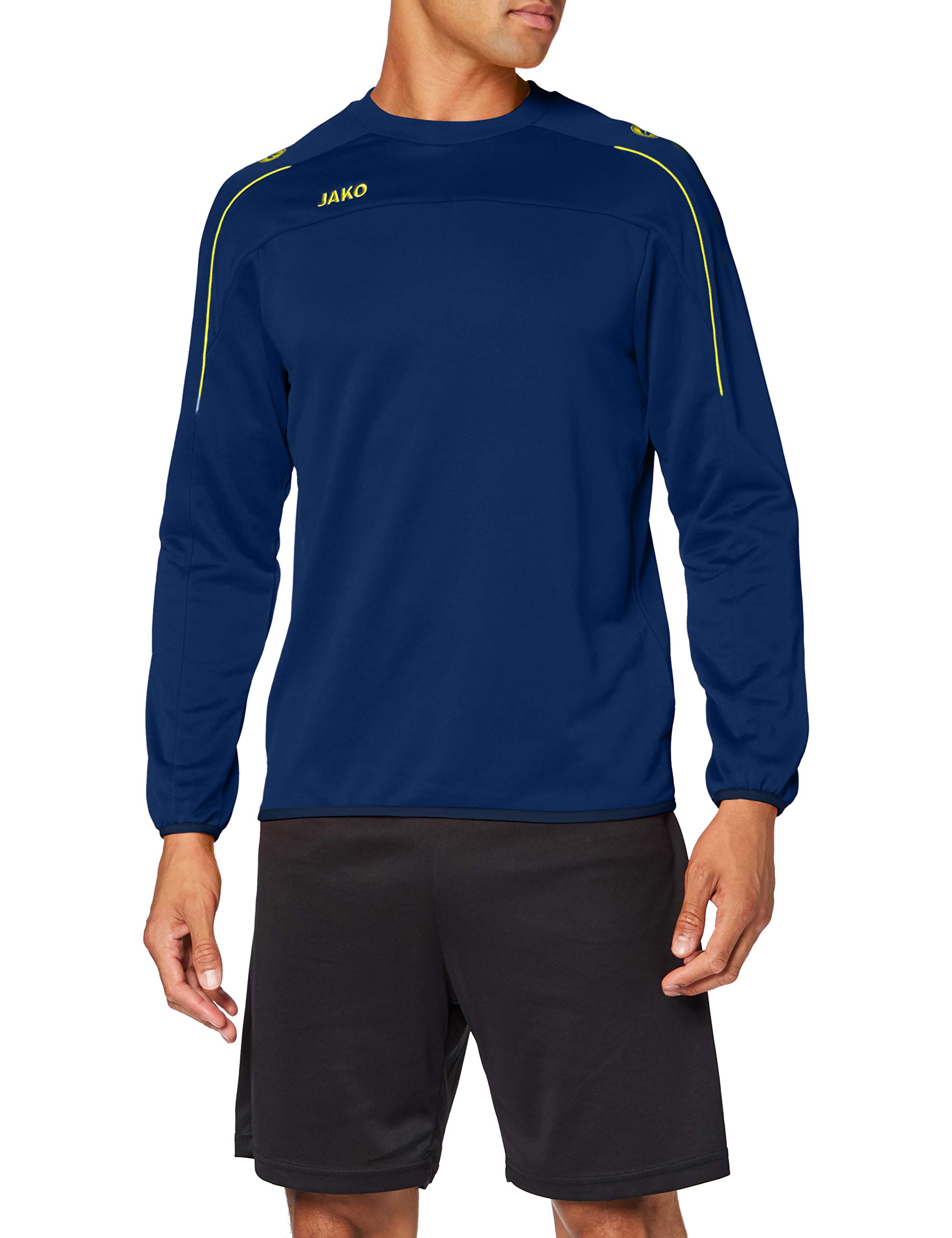 JAKO Men's Sweat Classico, Night Blue/Citro, M