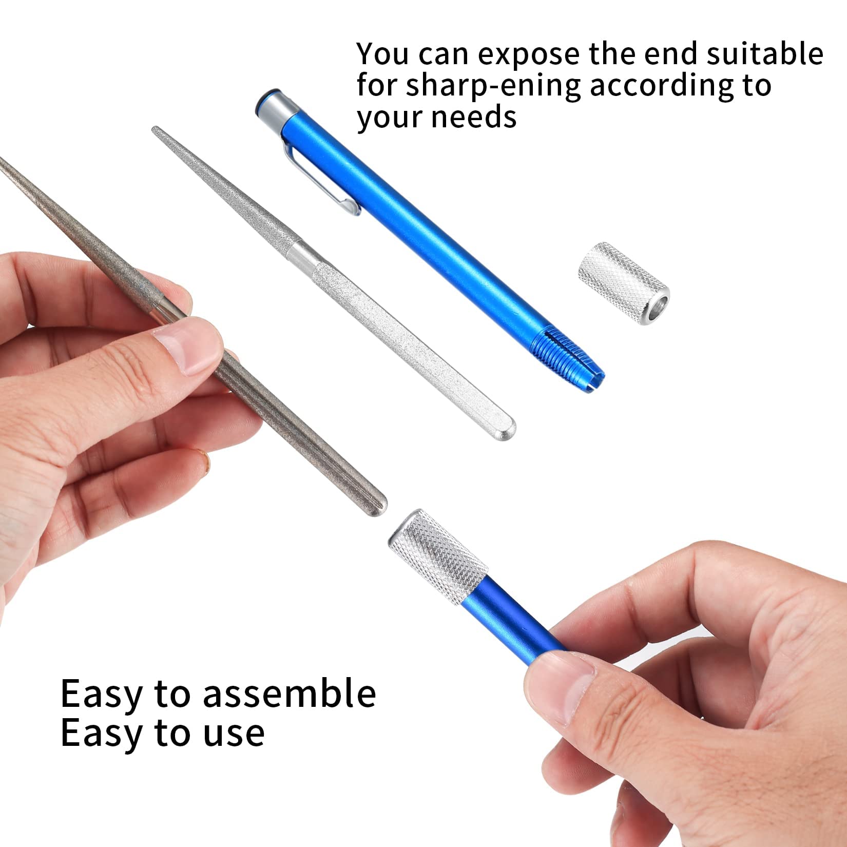 Penna per Affilare, Pietra per Affilare Diamanti Penna, Portatile Diamante per Affilare Coltelli, Penna Diamante Affilacoltelli per Cucina da Caccia Esterna