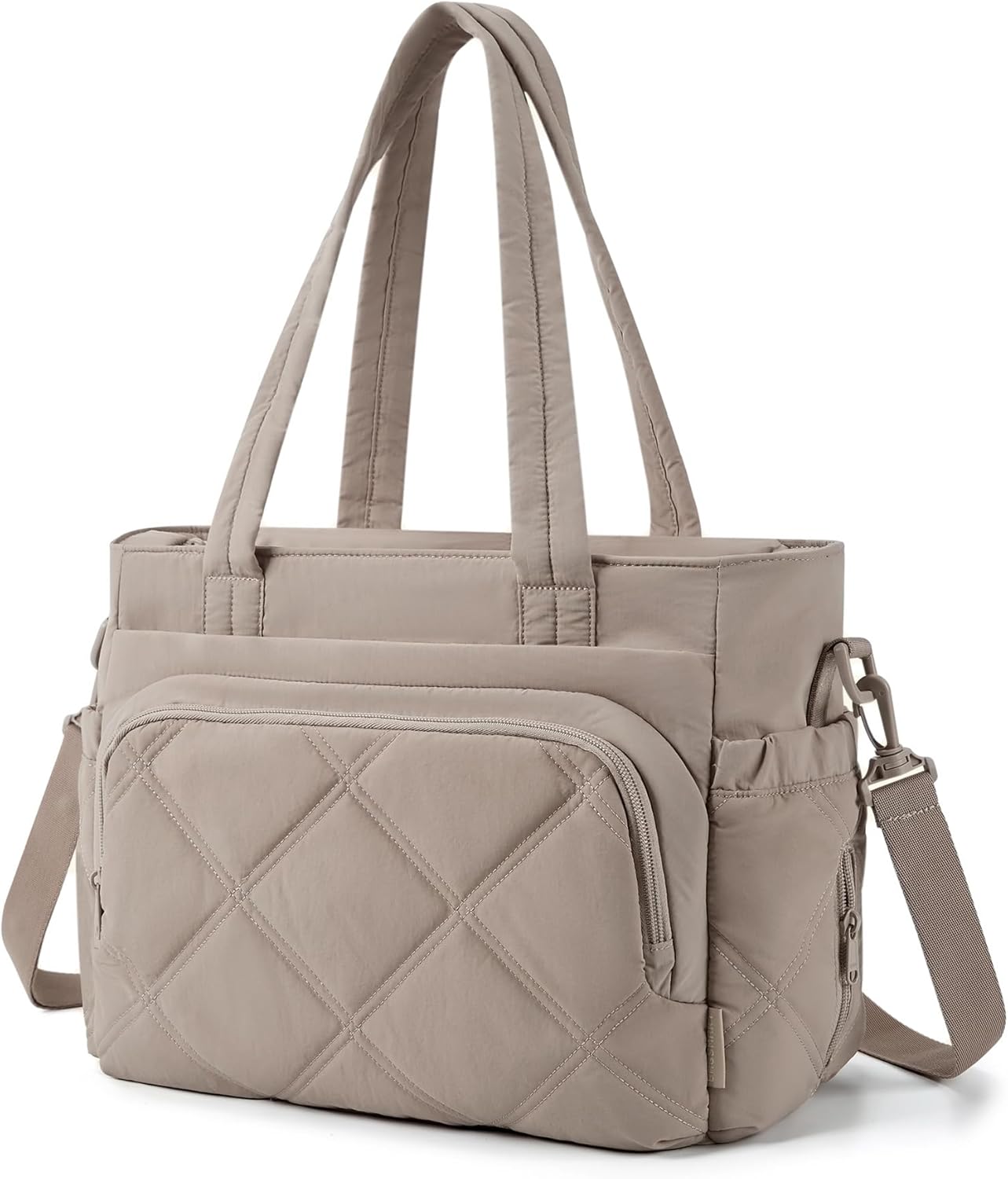 BAGSMART Lunch Bag Women Large Lunch Box Insulated Tote Bag with Multi-Pockets Quilted Puffy Tote for Work, Outdoors