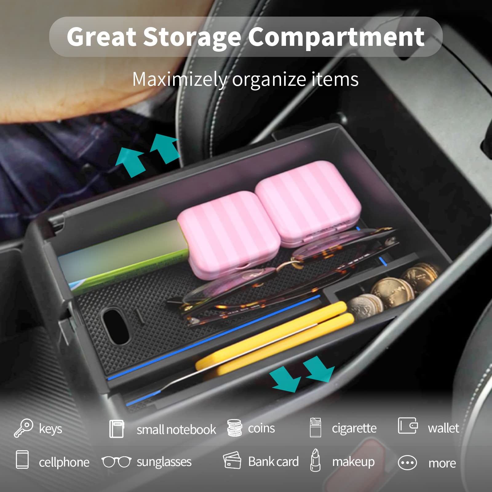 Boîte De Rangement Cachée Pour Kia Sportage 2023-2025 - Accoudoir Central - ABS