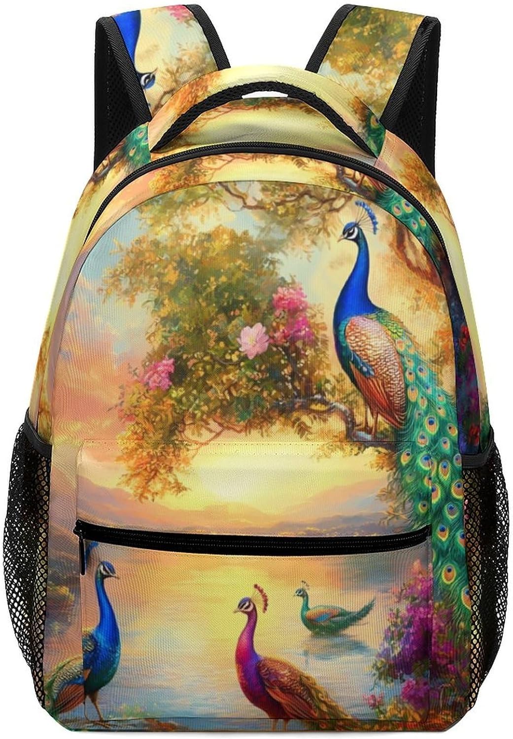 Peacock Sun Laptop Backpack Lightweight Travel Daypack Shoulder Bag for Men Women