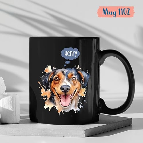 Miniatura 4 de Taza personalizada de Border Collie con nombre, taza de café para perros Border Collie, taza para amantes de los perros, regalos de perro para
