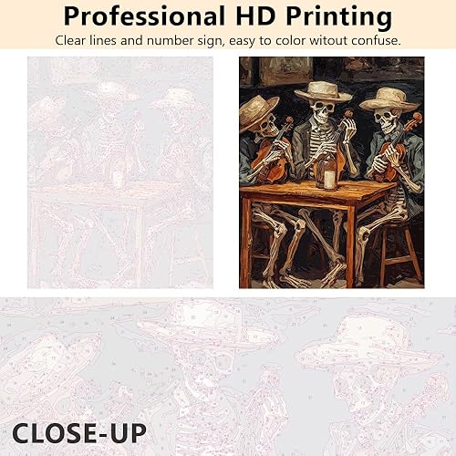 Miniatura 10 de TUMOVO Pintura por números para adultos, lienzo de renos, pintura por números, kits de pintura por números para adultos, alce en el bosque, pintura