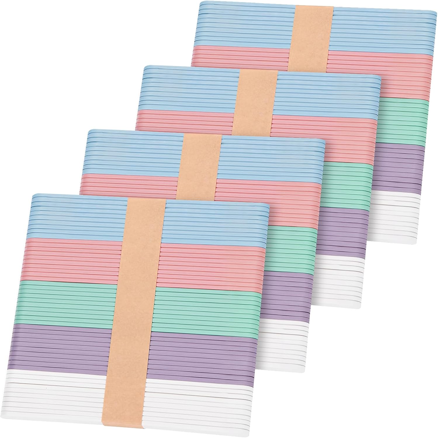 WISYOK 100Pcs Macarons Popsicle Sticks for Crafts, 4.5 Inch Colored Craft Sticks for Ice Cream, Lollipop, Art Projects