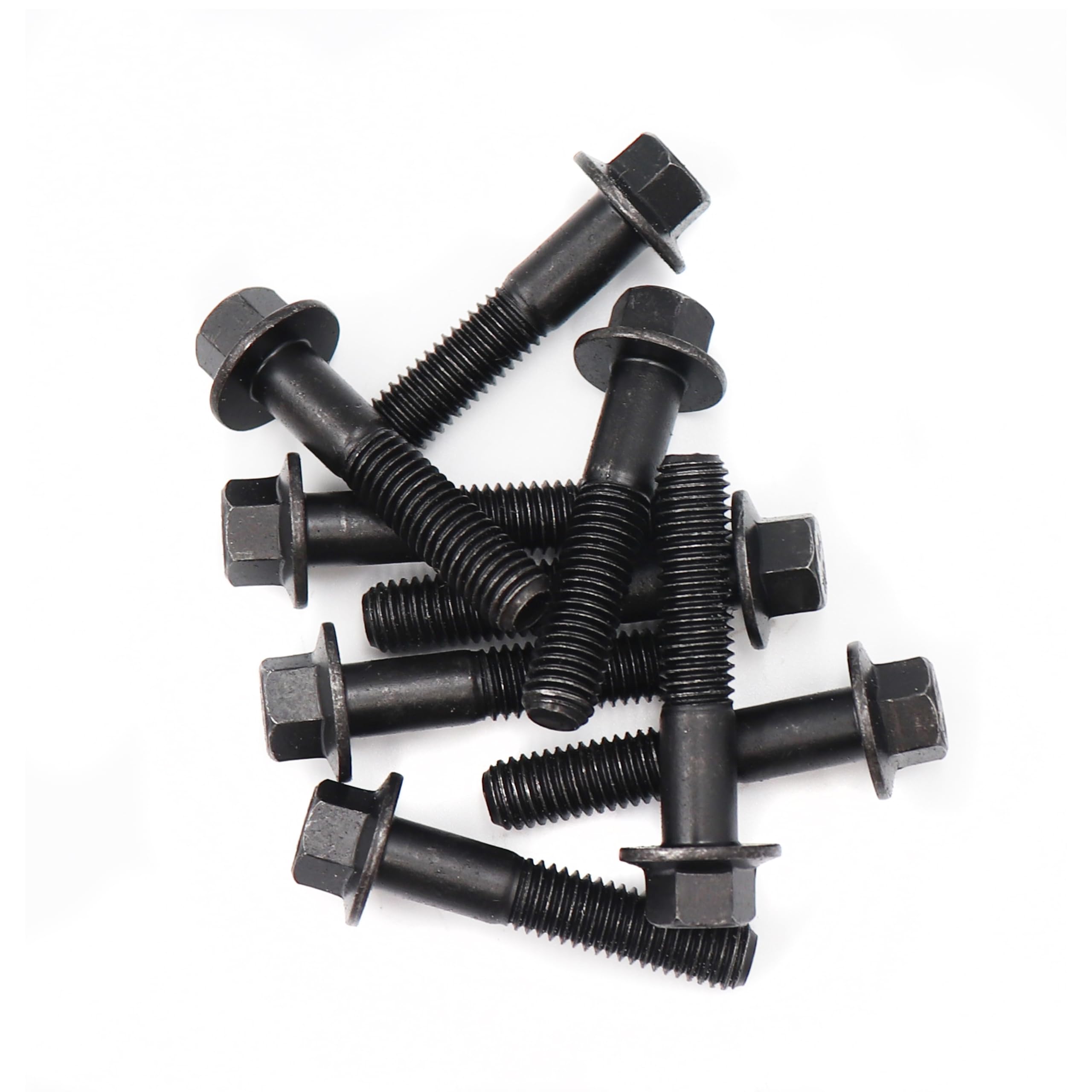 cSeao M10-1.5mm x 40mm Flanged Hexagon Bolts, Flanged Hex Screws, 10.9 Grade, Black Oxidate, Pack of 6