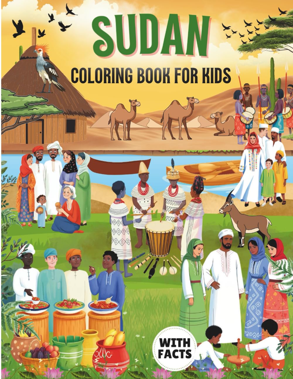 Sudan coloring book for kids with facts
