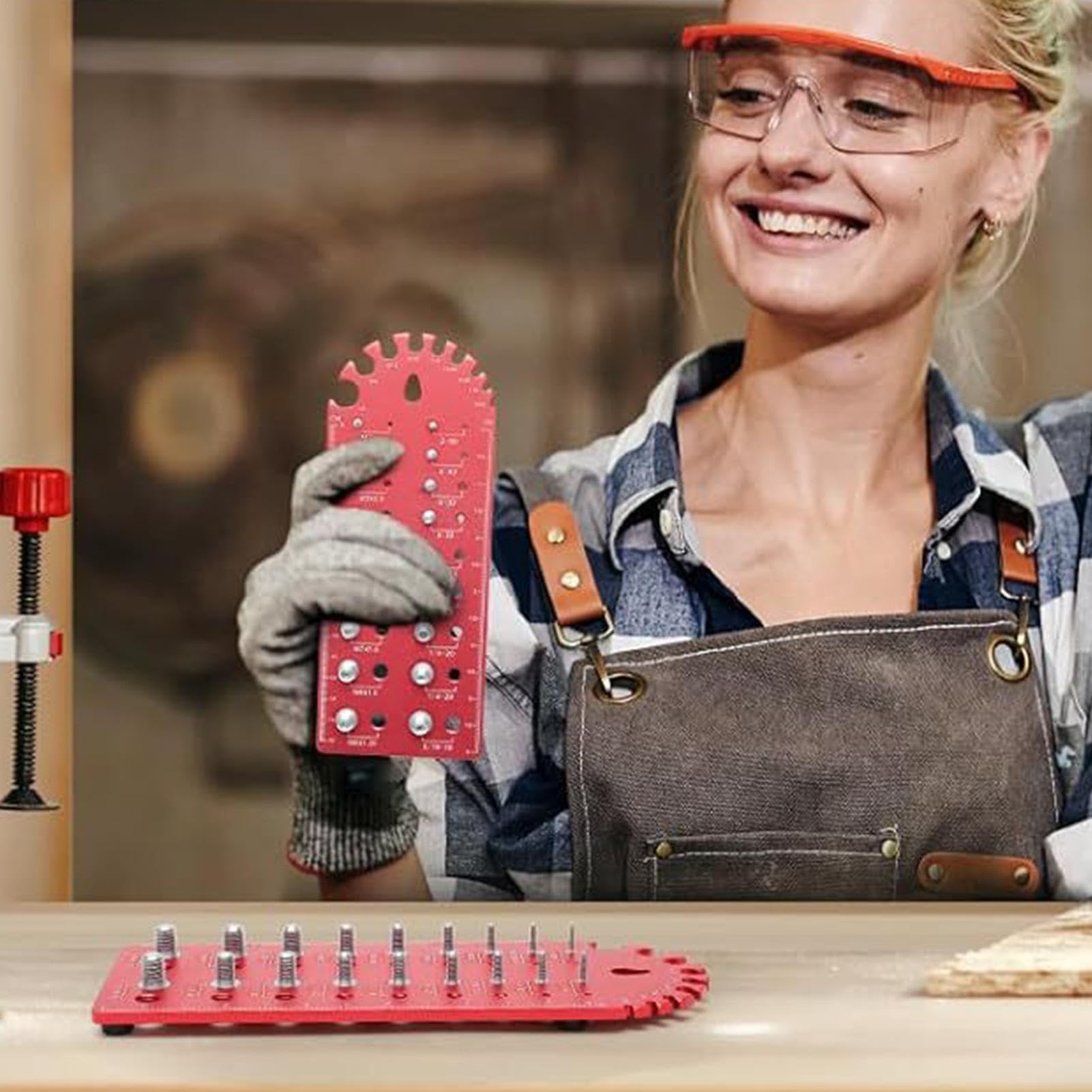 Thread Pitch Gauge, Bolt Size Identifier, Thread Gauge Tool, Multifunctional Bolt Identifier, Nut and Bolt Thread Pitch Checker Tool Multifunctional Thread Gauge for Work