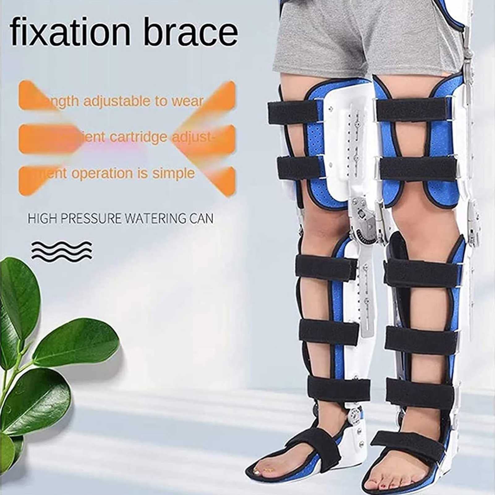 Ortesis de rodilla con bisagra Rodillera postoperatoria con bisagras, estabilizador de pierna ROM ajustable Inmovilización de recuperación después de la cirugía - Protector ortopédico médico inmovili