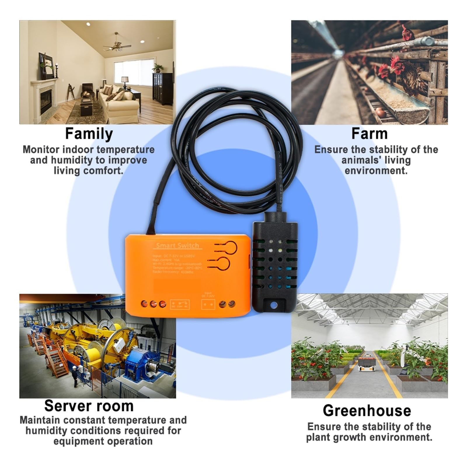 Temporizador de temperatura y humedad con wifi, control de temperatura y aplicación for acuarios. control de temperatura