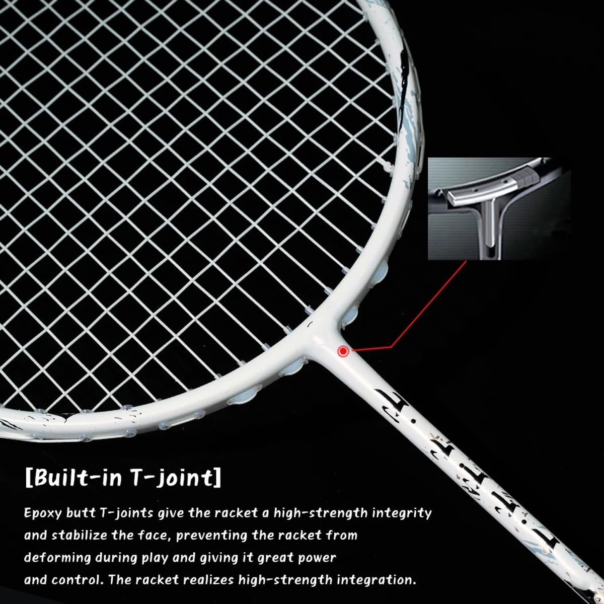 Badminton Set Racchetta da Badminton Ultraleggera in Fibra di Carbonio Max 32 libbre con Corda e Borsa