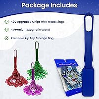 Vista 2 de MR CHIPS - Varitas magnéticas fabricadas en Estados Unidos y chips de plástico de 34 pulgadas con anillos de metal, paquete de 4, 5, 6 unidades, 7