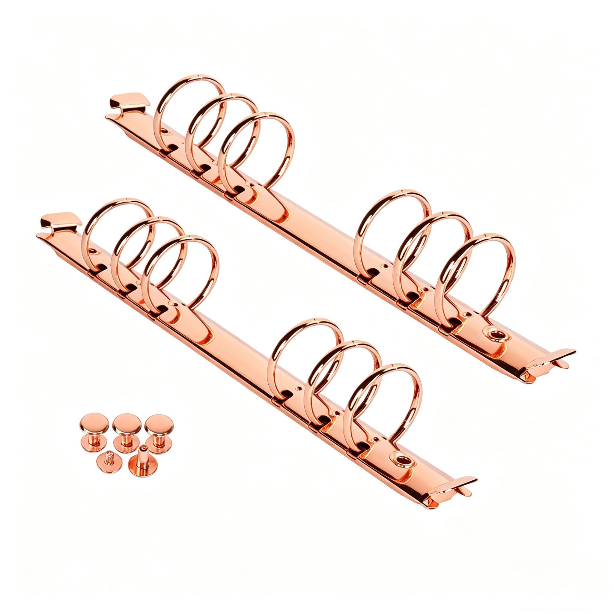 etspolt 2 Pack A5 6 Ring Binder Mechanism, 30mm Metal Loose Leaf Binder Rings with Screws, DIY Book Binding Kit for Scrapbook, Planner, Notebook, Photo Album & Document Organizer (Rose Gold) โ image 1