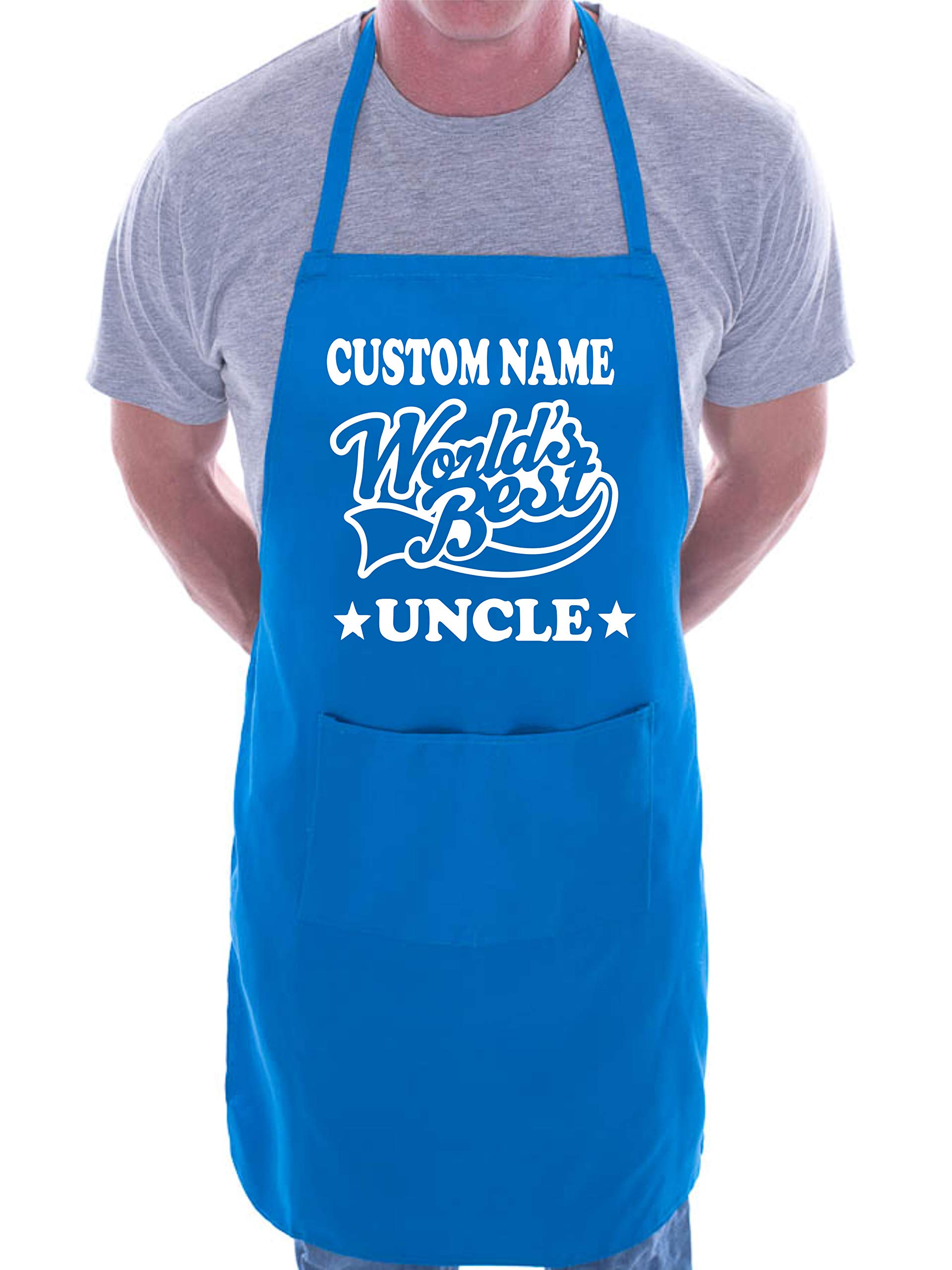 Print4U Personalised Apron World's Best Uncle Custom Name Blue