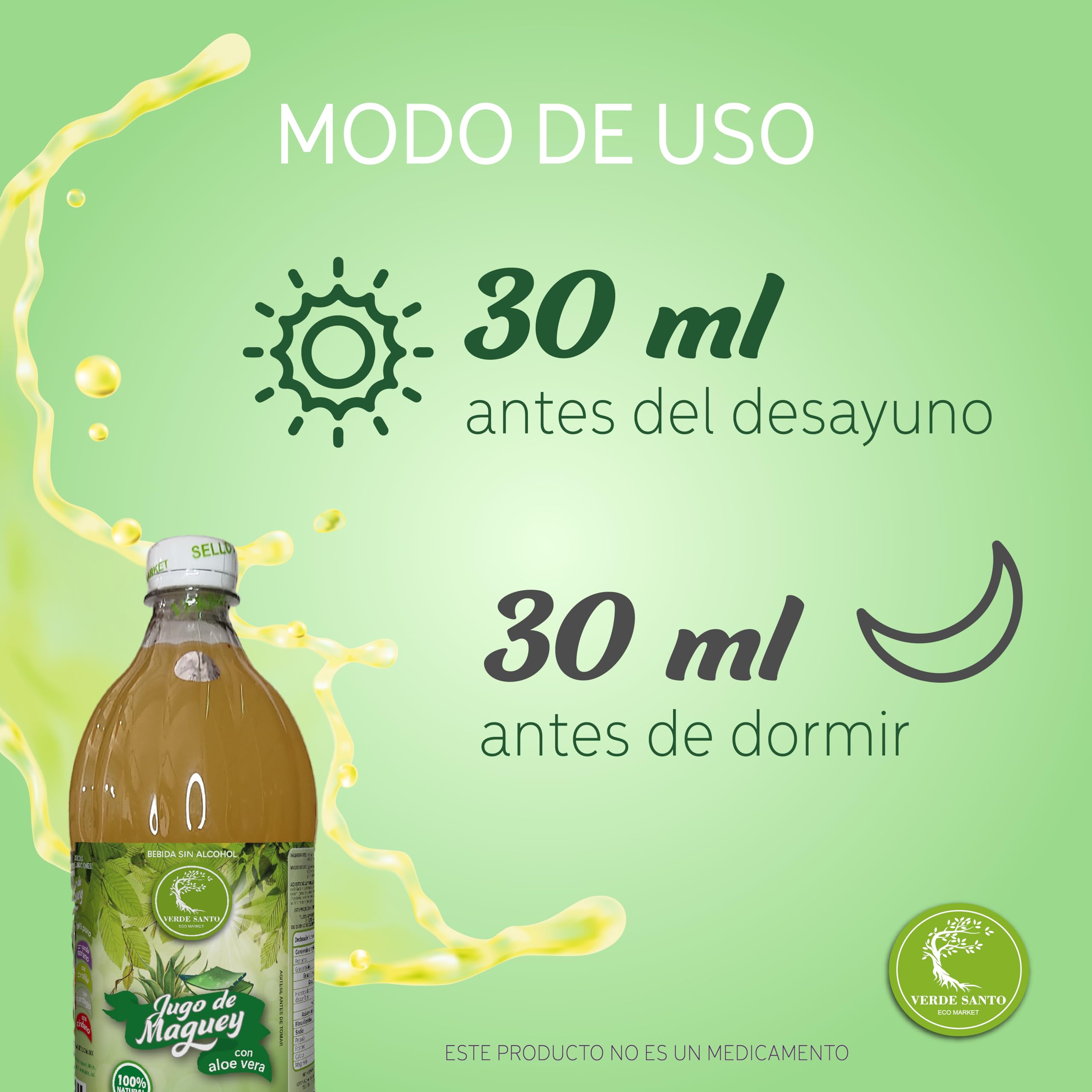 Amazon.com: Jugo de Maguey con Aloe Vera 100% Verde Santo natural | Botella  de 1 litro | Bebida funcional a base de plantas | Sin azcar | Sin alcohol  | Producto de Mxico : Comida Gourmet y Alimentos