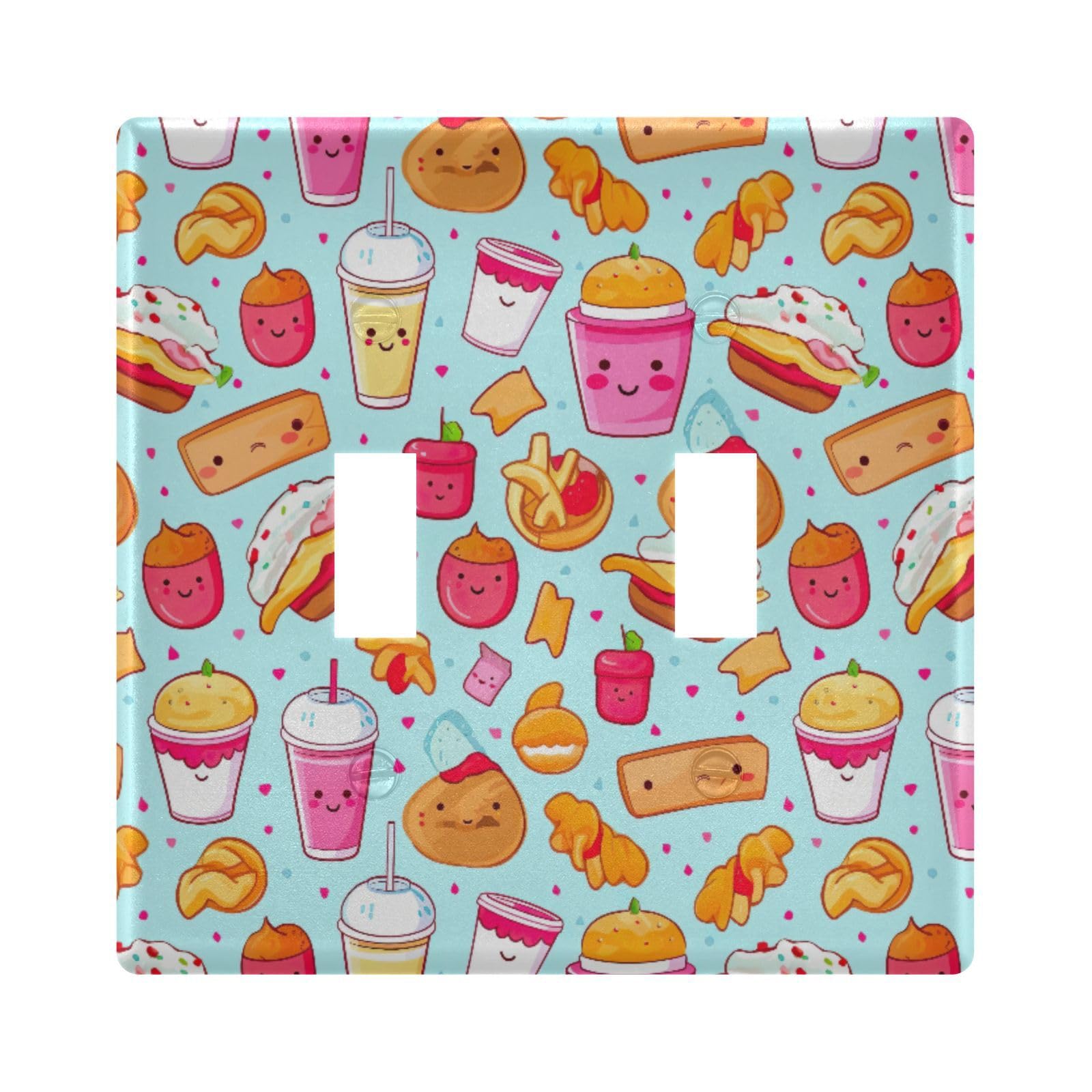 UMIRIKO Cartoon Food Light Switch Cover Plate Covers Decorative Double Toggle Home Decor 202a8510