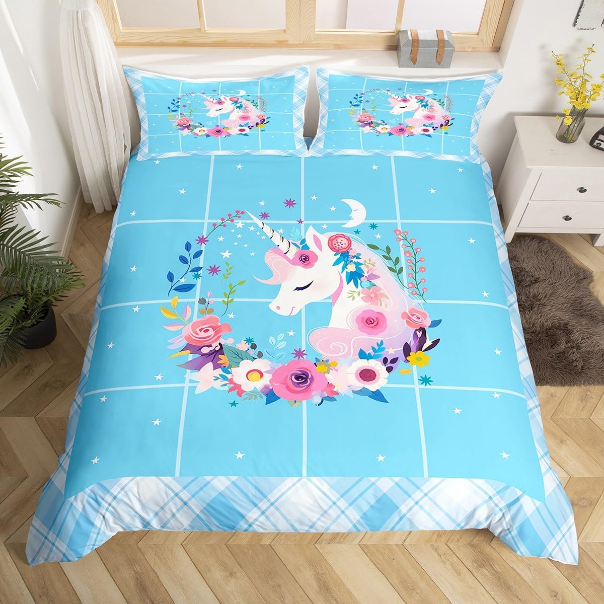 Kids Unicorn Duvet Cover Twin Size,Cute Unicorn Togo Ubuy