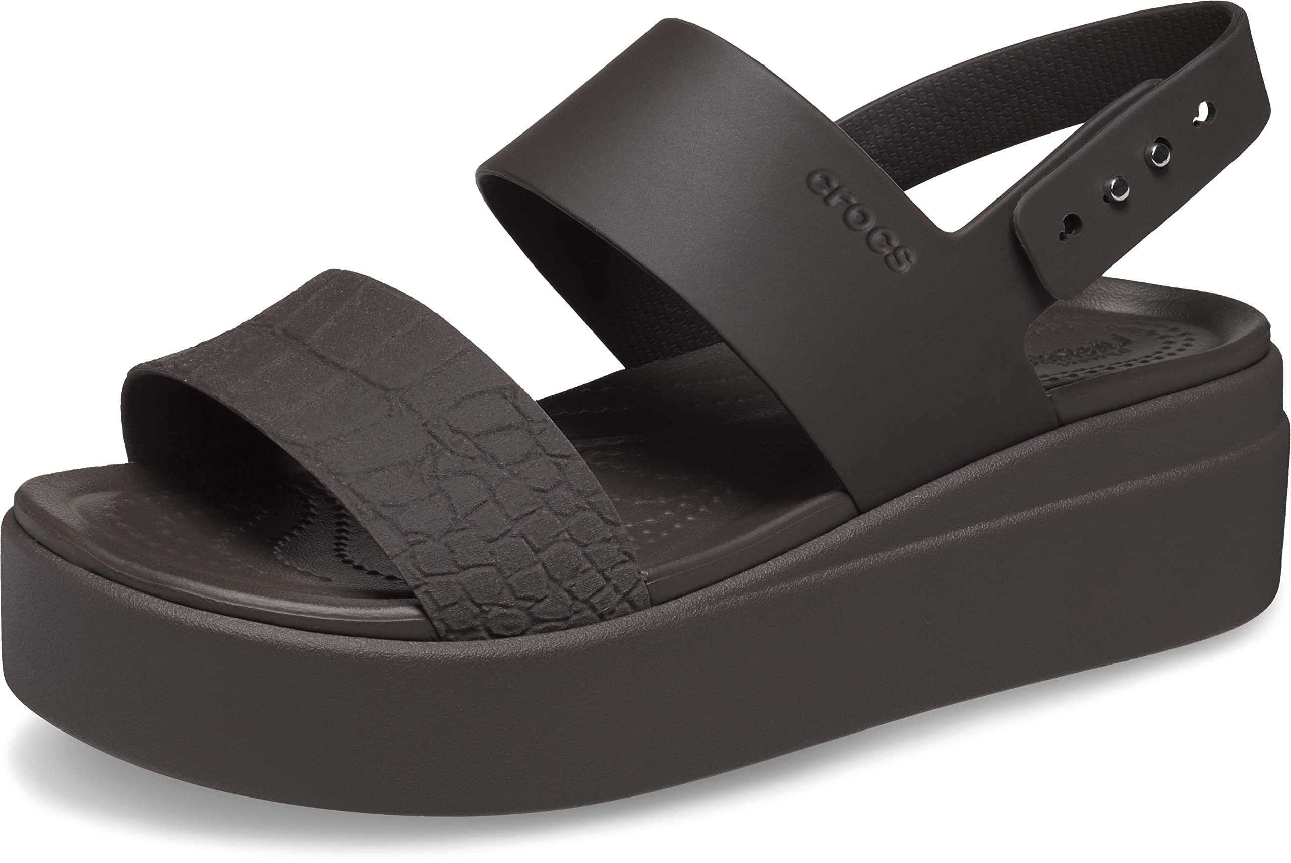 Crocs Women's Brooklyn Low Wedge Sandals Espresso 7