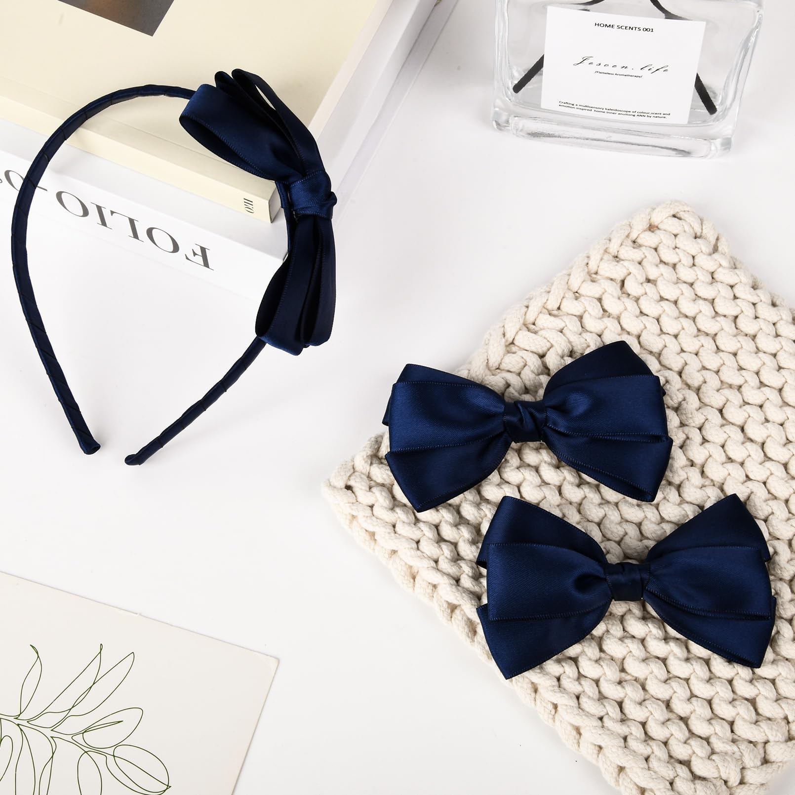 Miu Miu navy blue sparkly headband with block silk bow LATELY… dressing up in floral party dresses with nowhere to  main image 4