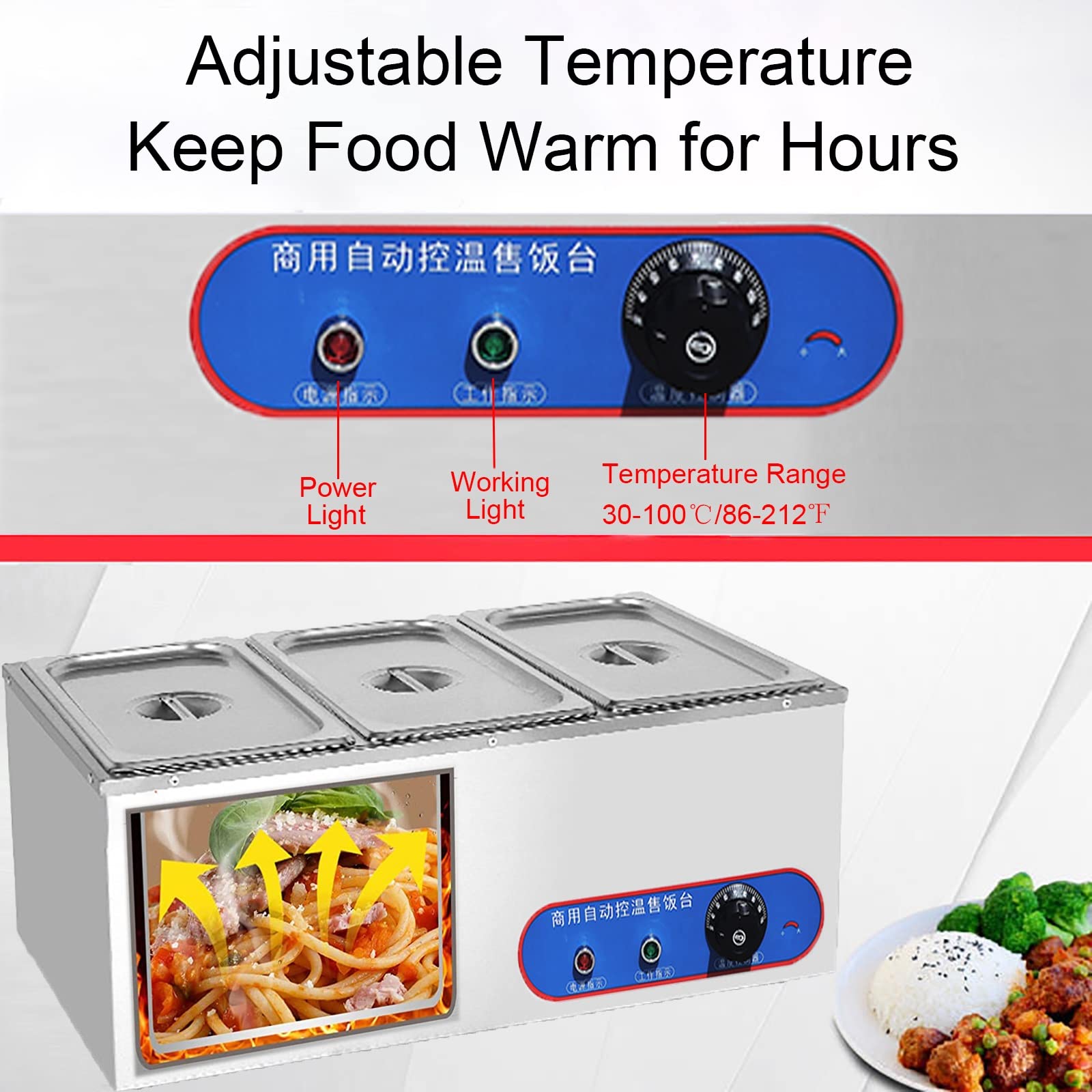 Amazon.co.jp: 電気フードウォーマー、3/4/6パン電気業務用