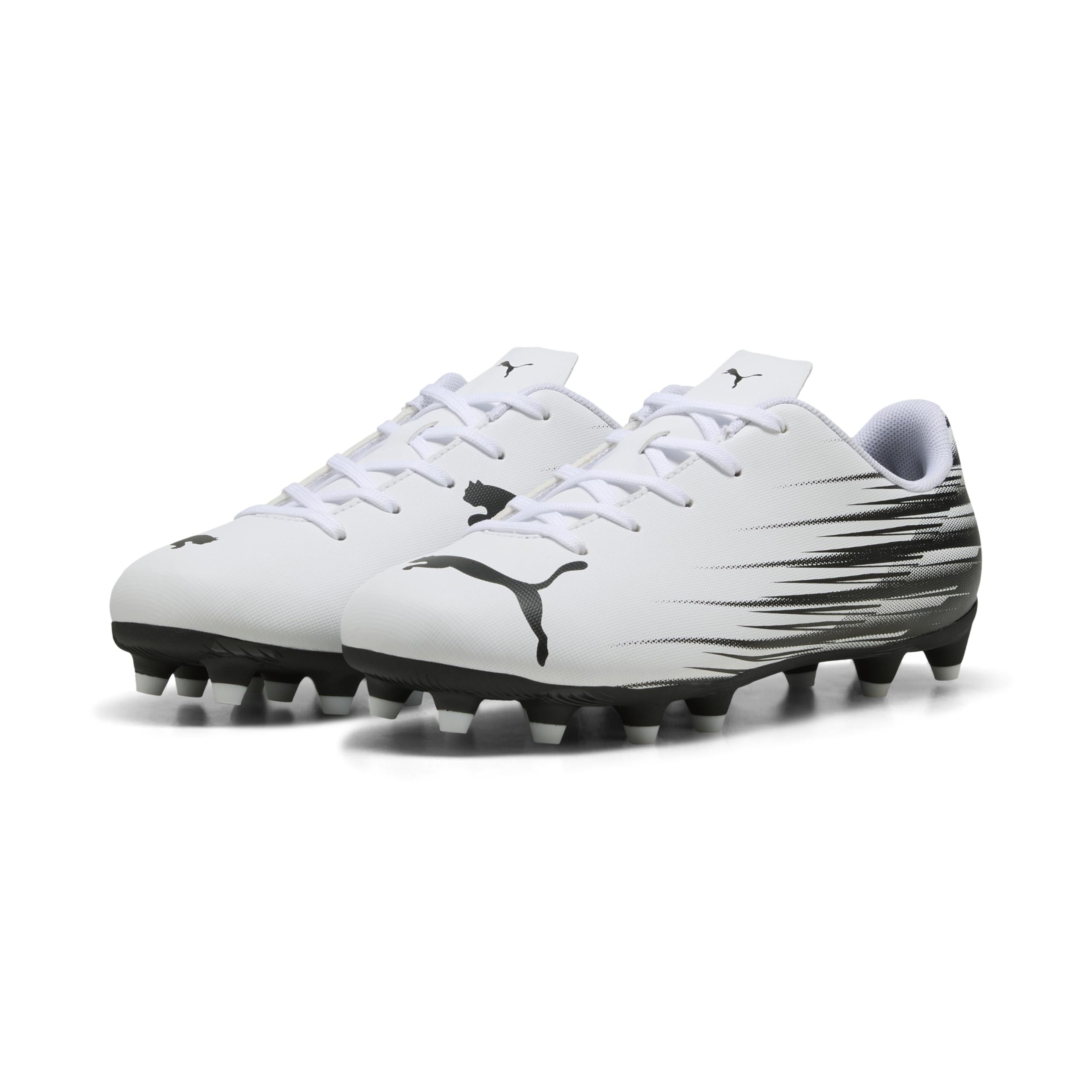 PUMA Unisex Kids Attacanto Ii Fg/Ag Jr Soccer Shoe, Puma White Puma Black, 3.5 UK