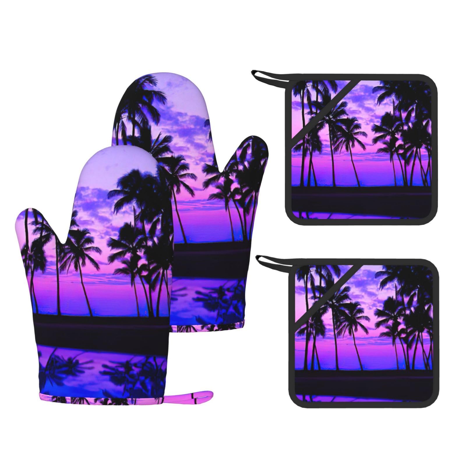 Dessous de plat silicone violet imprimé palmier pour vos repas