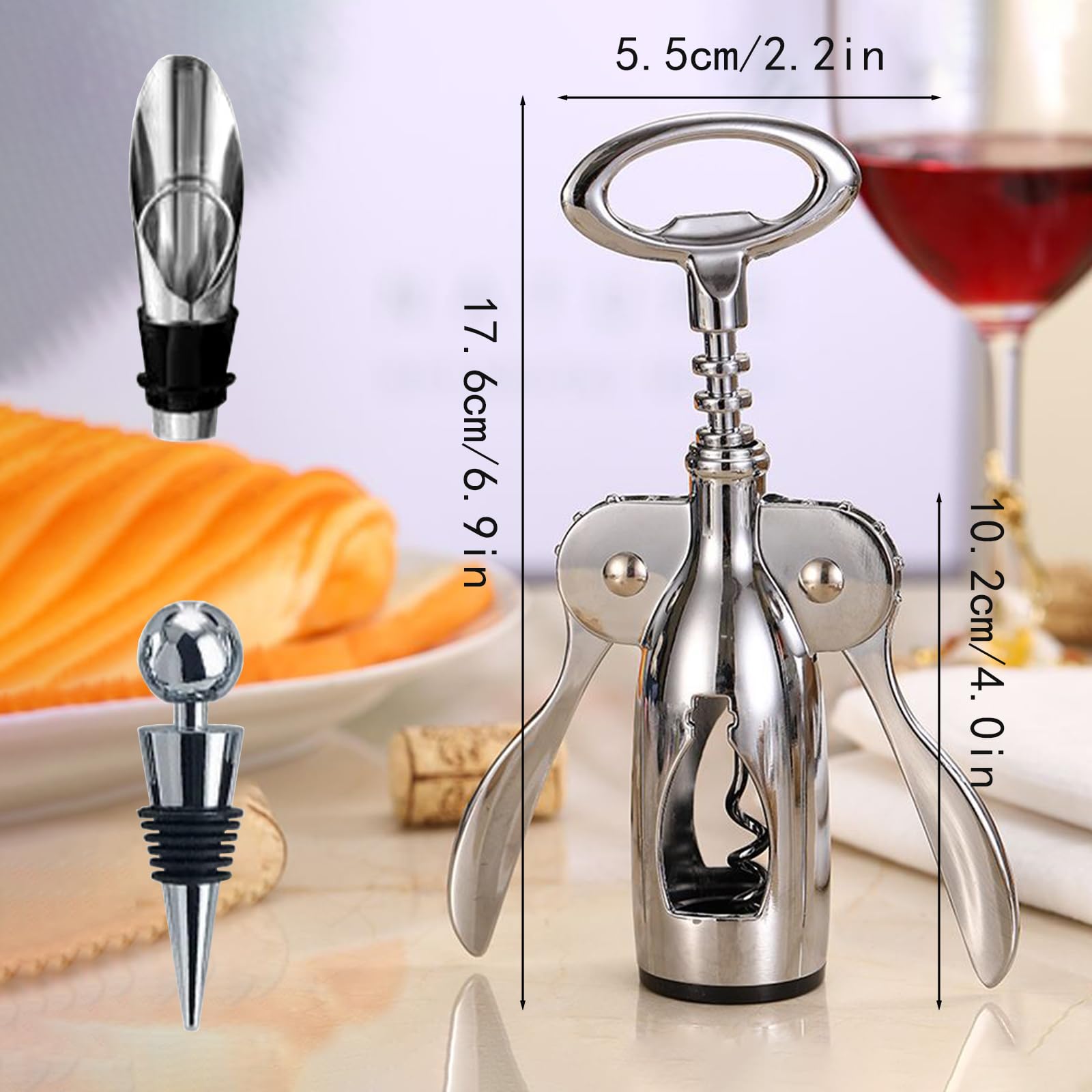 BOAO Lot de 2 extracteurs de liège pour bouteille de vin, bière, tire- bouchon à deux broches avec couvercle pour les amateurs de bouteilles de vin, de champagne et de bière BOAO Lot de 2 extracteurs de liège pour bouteille de vin, bière, tire- bouchon à deux broches avec couvercle pour les amateurs de bouteilles de vin, de champagne et de bière