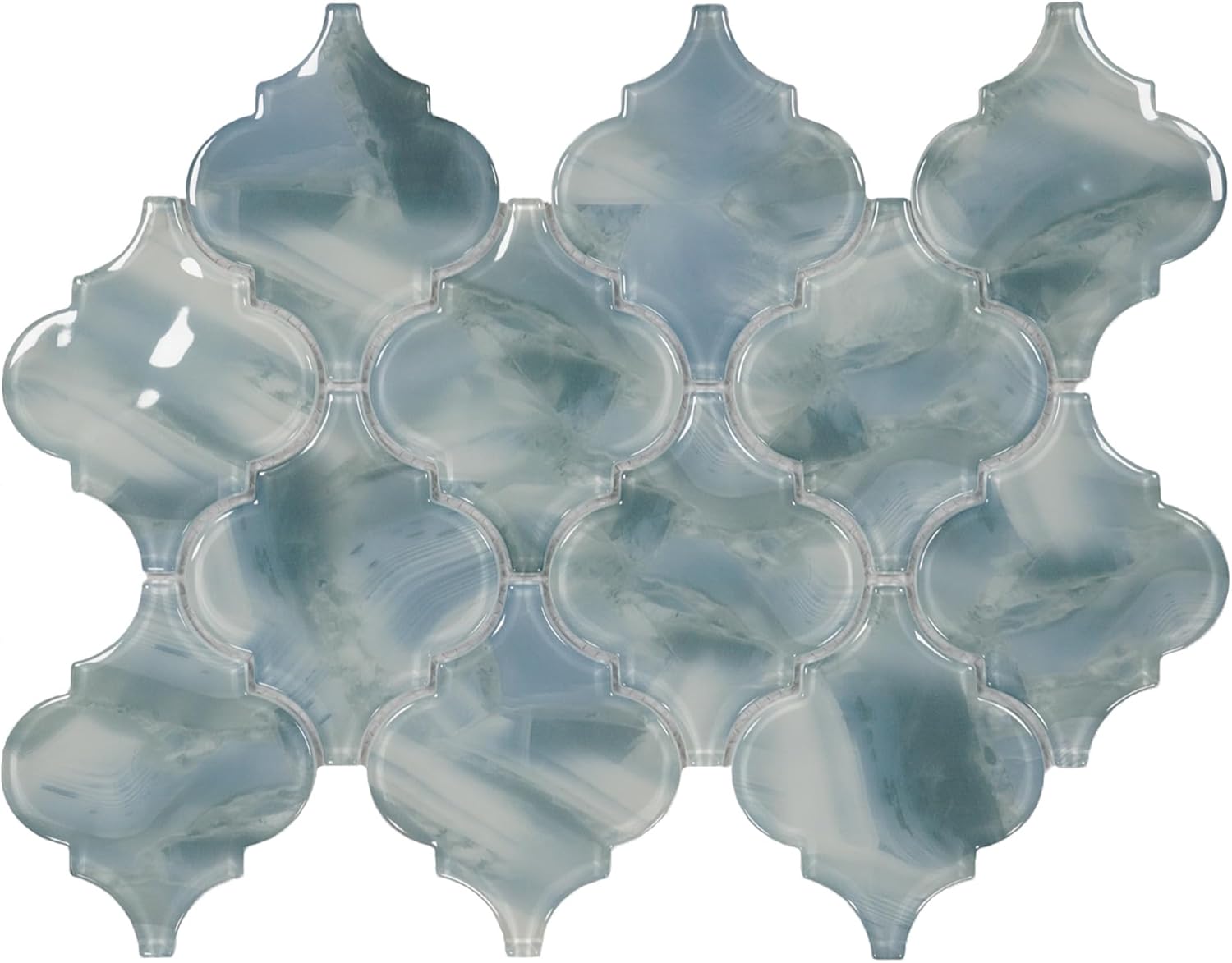 5 Sheets Arabesque Porcelain Tile for Kitchen Backsplash