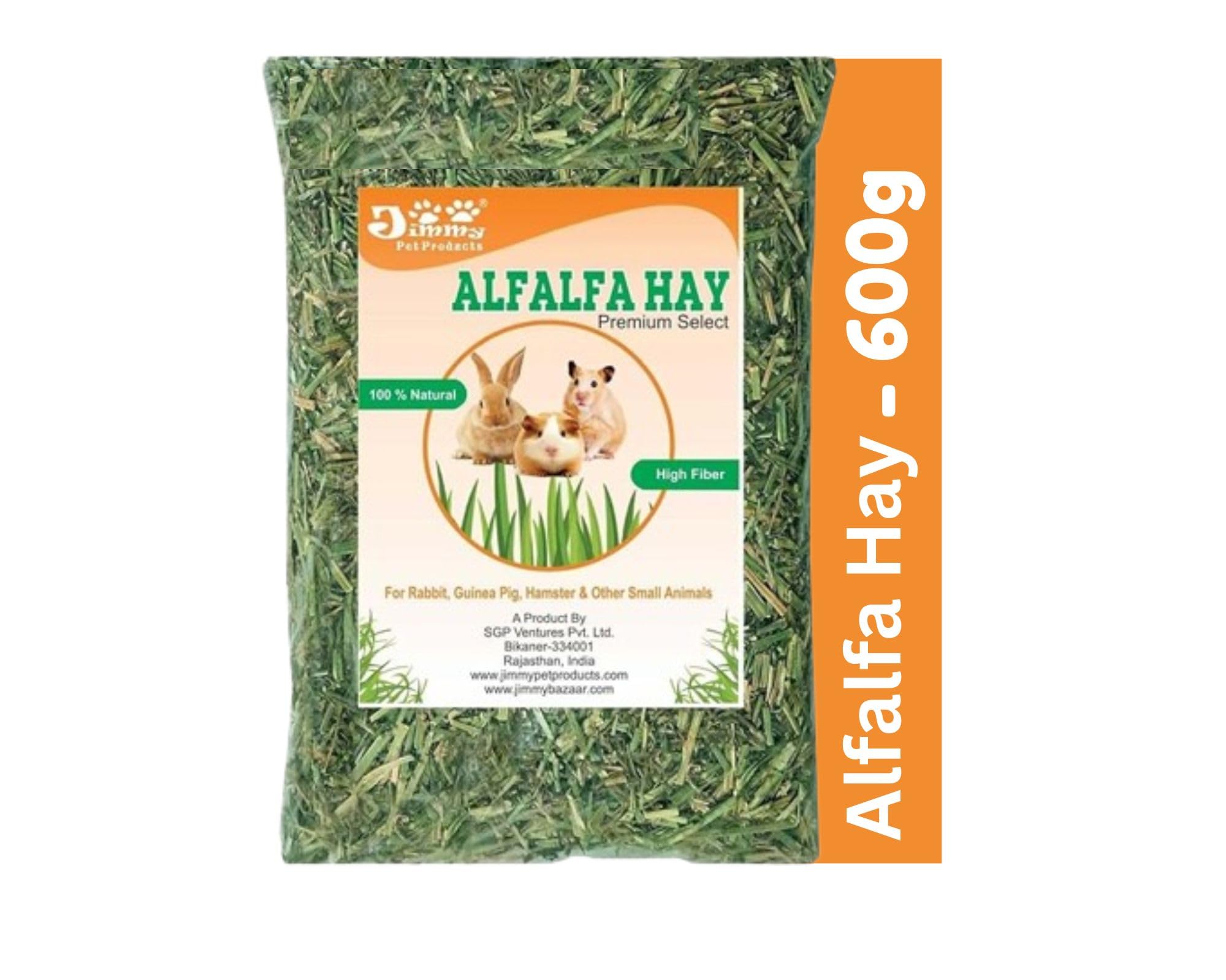 Jimmy Pet Products Alfalfa Hay for Rabbit Premium Select for Rabbit hay Guinea Pig & Hamster (600 gm)-image-44