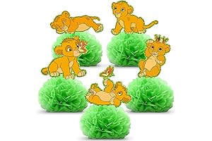 Lion King Centerpieces (Set of 5) - Majestic Jungle Party Decorations for Tables