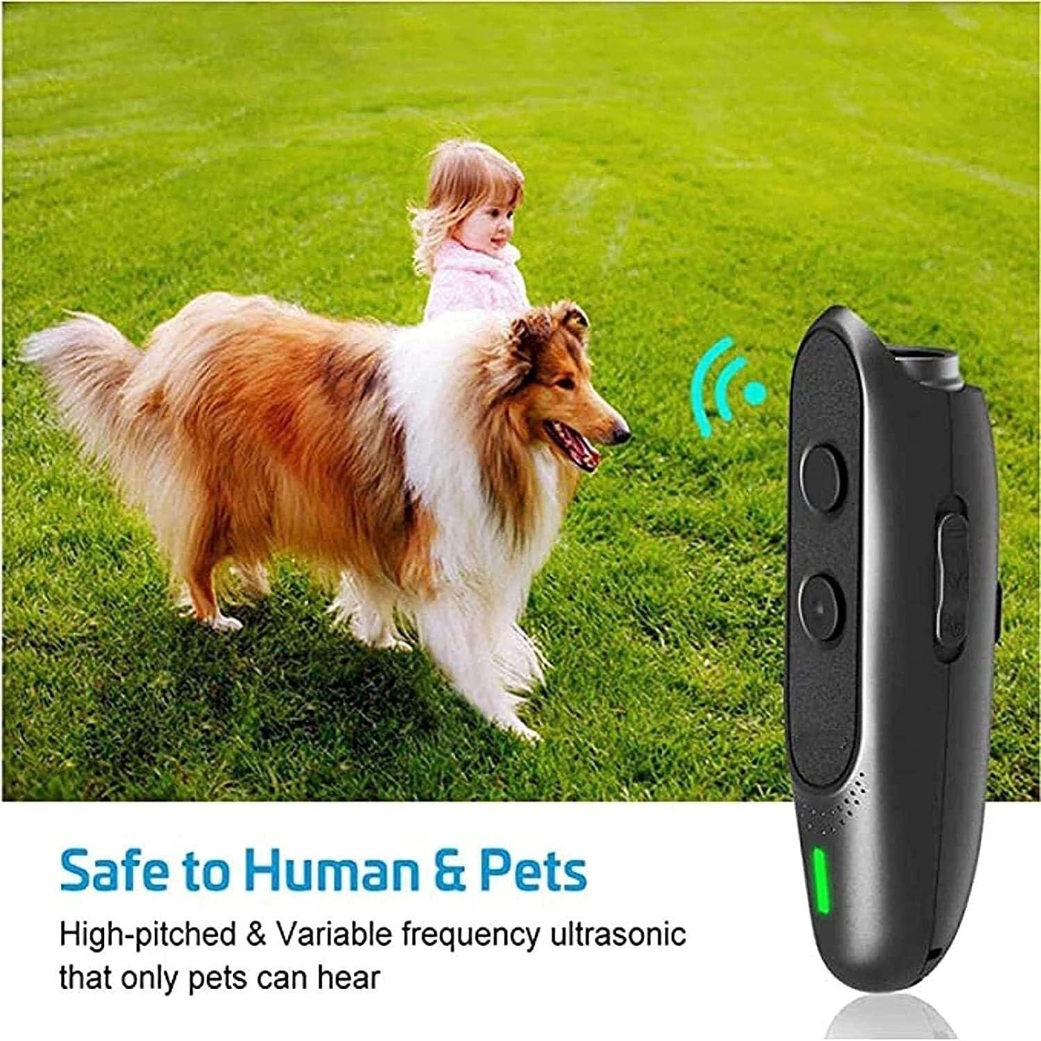 Dispositif Anti-aboiements, Dispositif ultrasonique à fréquence Variable, 2 en 1 Rechargeable, Outil de Dressage portatif for Chiens