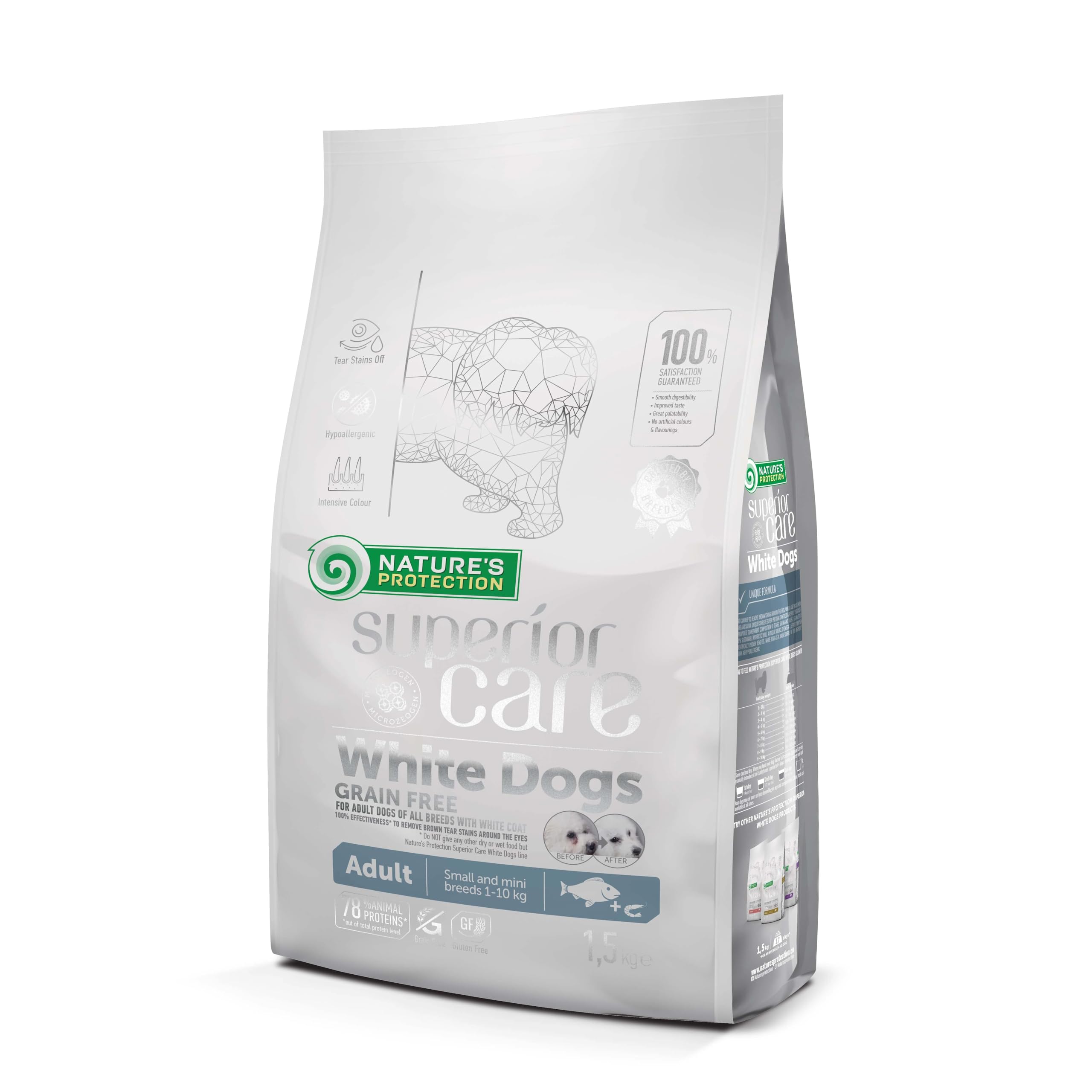 Nature's Protection Superior Care Beyaz Tüylü Köpekler İçin Tahılsız Alabalıklı Küçük Irk Köpek Maması 1,5 Kg