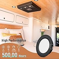Vista 2 de Paquete de 8 luces LED de 12 voltios en forma de disco para RV, montaje empotrado en el techo, luz de techo de 7 cm, luz de techo de 12 V