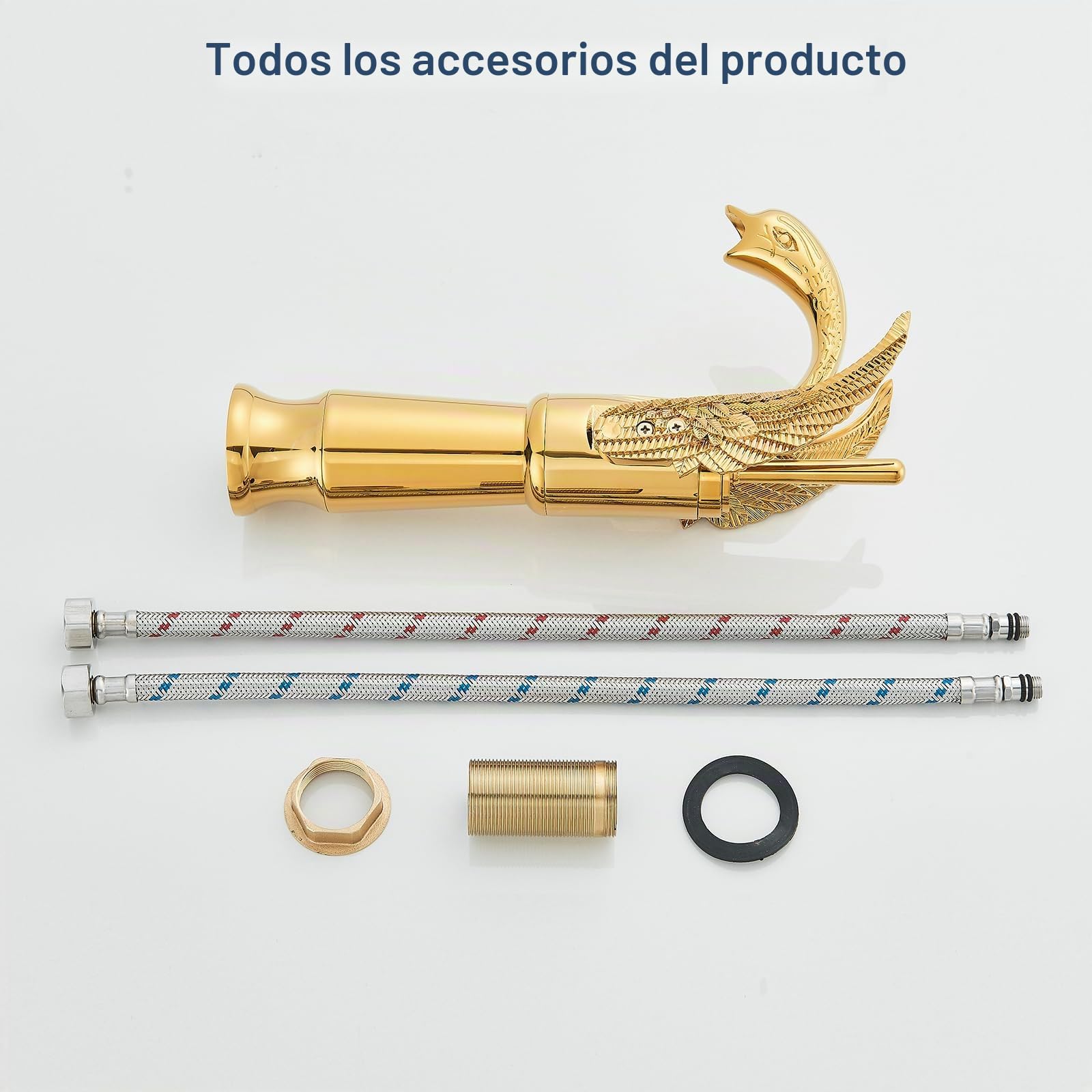 Grifo baño oro latón sólido grifo montado cubierta