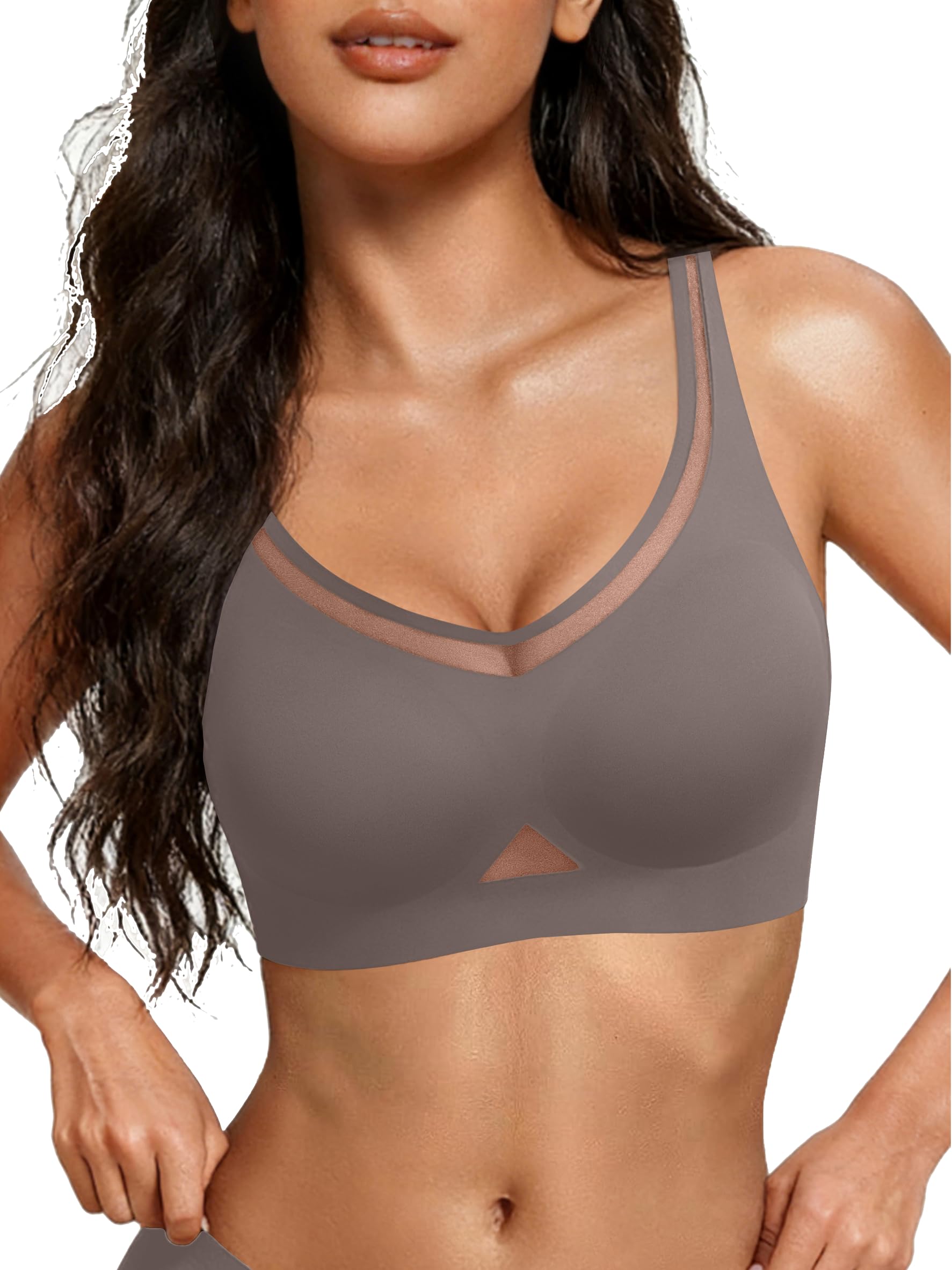 Avidlove Wireless Bras for Women Mesh Full Coverage Jelly Padded Bralette No Underwire Seamless Everyday Bra — view 11