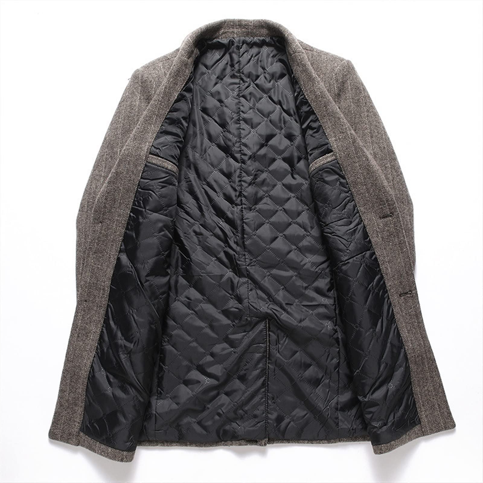 Cappotto di lana da uomo di media lunghezza bavero con risvolto in misto lana addensato giacca a vento da lavoro calda alla moda autunno inverno per la protezione dal freddo e dal vento