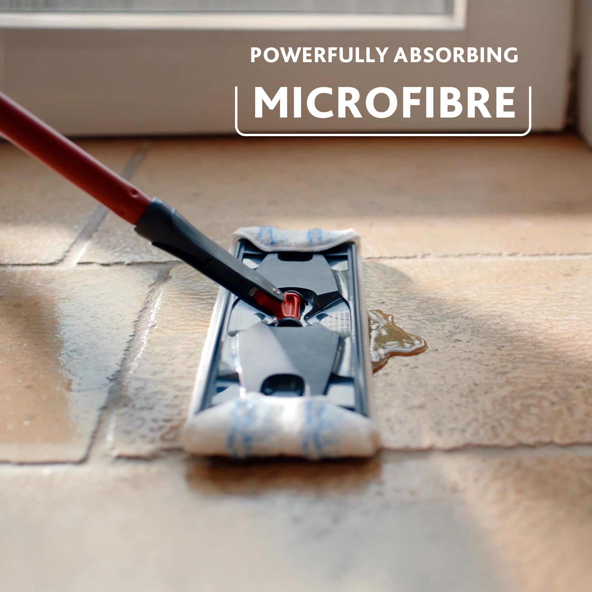 Vileda H2PrO Flat Mop Ricambio | Panno resistente in microfibra | Rimozione dello sporco ostinato | Facile da applicare | Lavabile in lavatrice | Per tutti i pavimenti