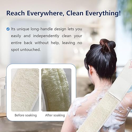Long Handle Loofah Back Scrubber - Exfoliating Body Washer