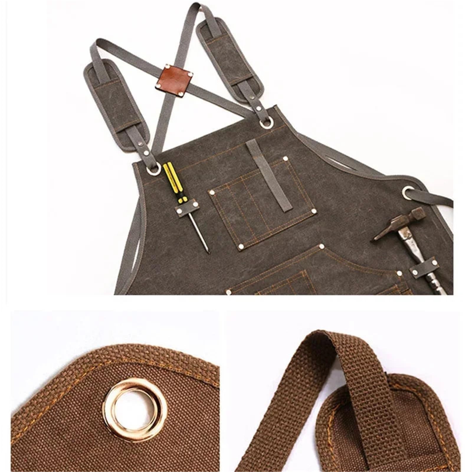 Tablier de travail en toile unisexe, barbier, pâtisserie Pour Bricolage