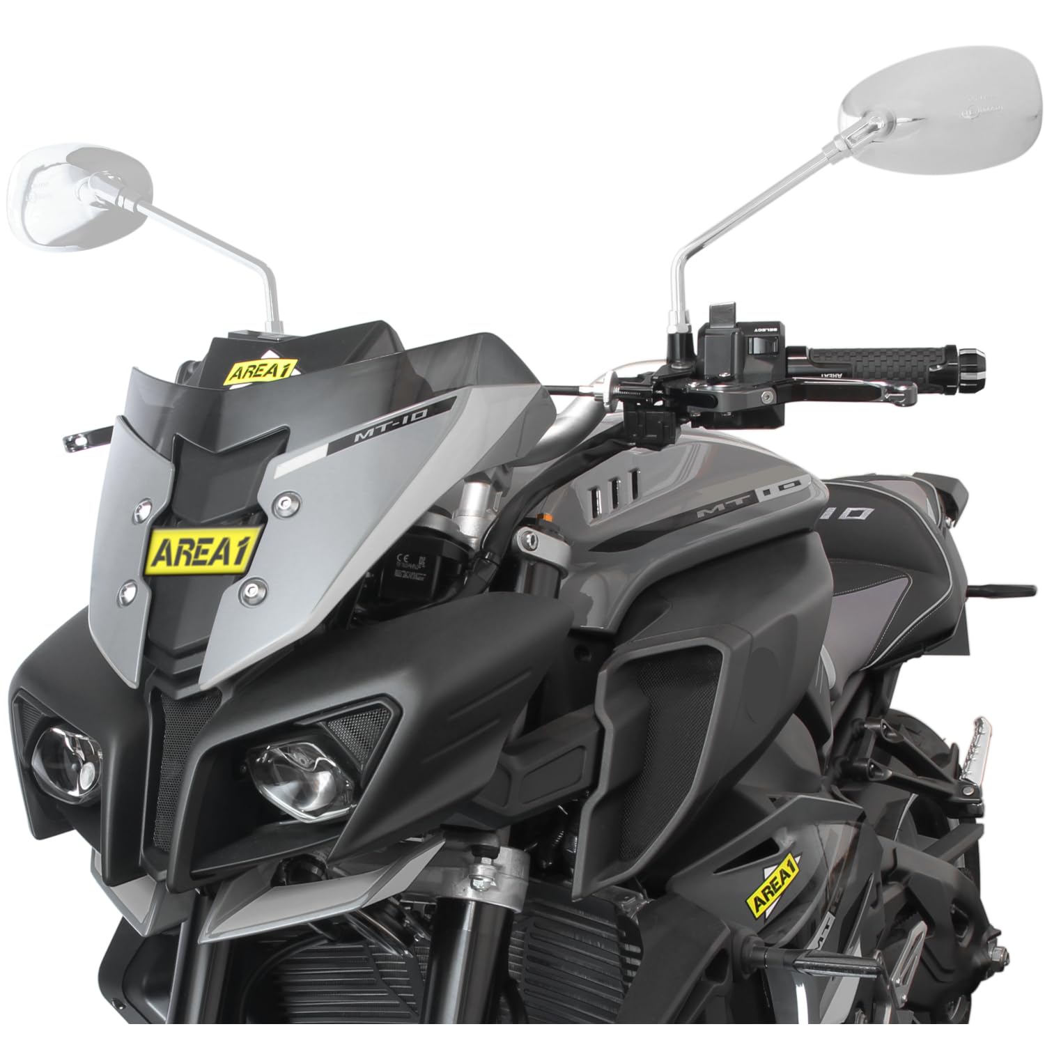 Area1 Set di specchietti per moto/Marchio di Omologazione E / 2xM10 destro, 2xM8 destro, 1xM10 sinistro, 1xM8 sinistro/adatto per XVS 1100 Dragstar, Classic XVZ 950 Midnight (V8)