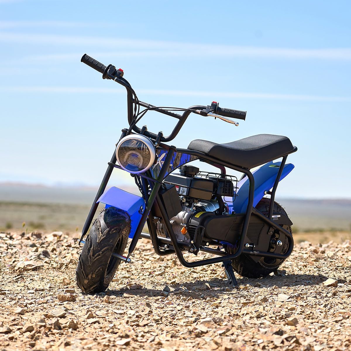 XtremepowerUS Mini Bike 4-Stroke Gas Prowered Off Road Trail Bike Dirt Mini Motorcycle Ride on 99cc 3.5HP Blue (Blue)