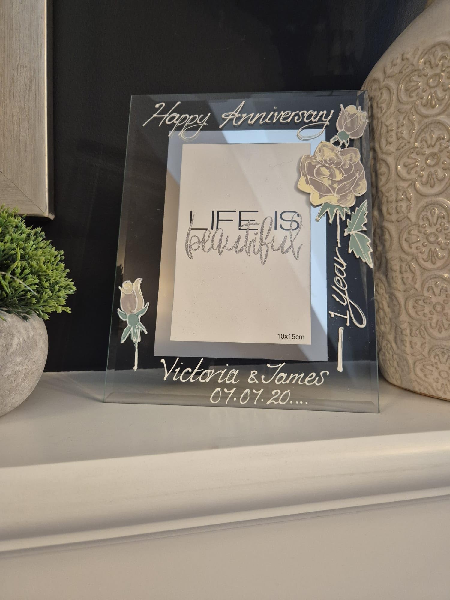 Dreamair Personalised 1st Paper Anniversary Photo Frame: Portrait 4"x6"