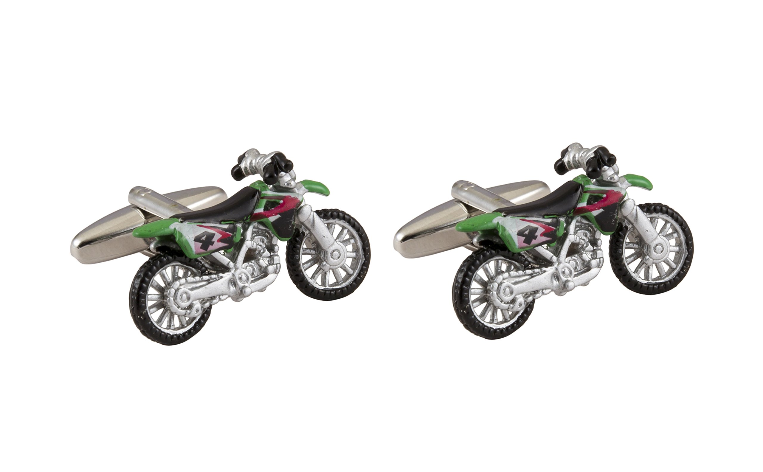 KnighthoodGreen Black Dirt Bike/Motorcycle Cufflinks for Men