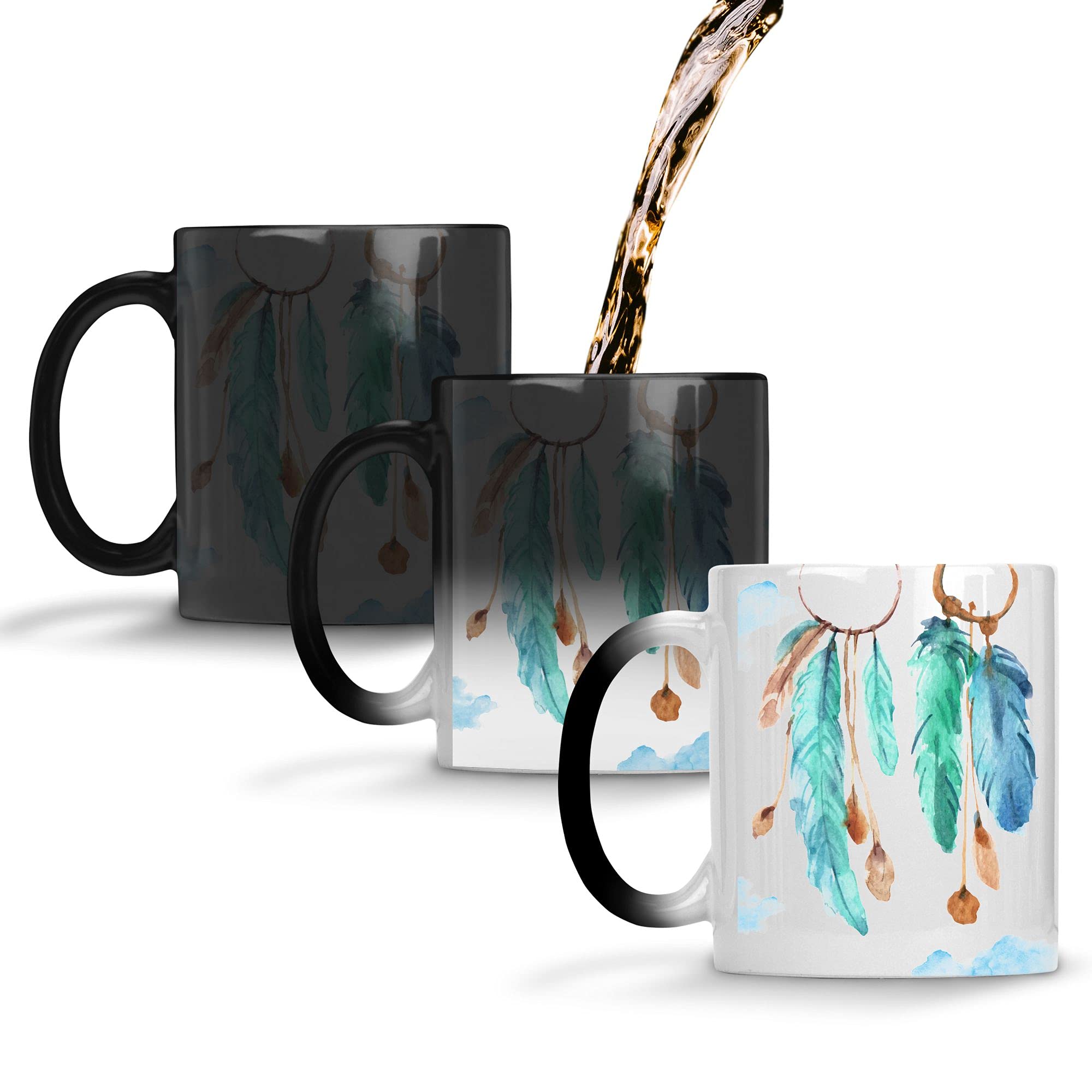 YuBingo Dream Catcher Gift Mug - Ceramic Coffee Mug, Tea Cup, Dream Big, Fulfil Dreams (Colour Changing Magic Coffee Mug, Tea Cup, 320ML)