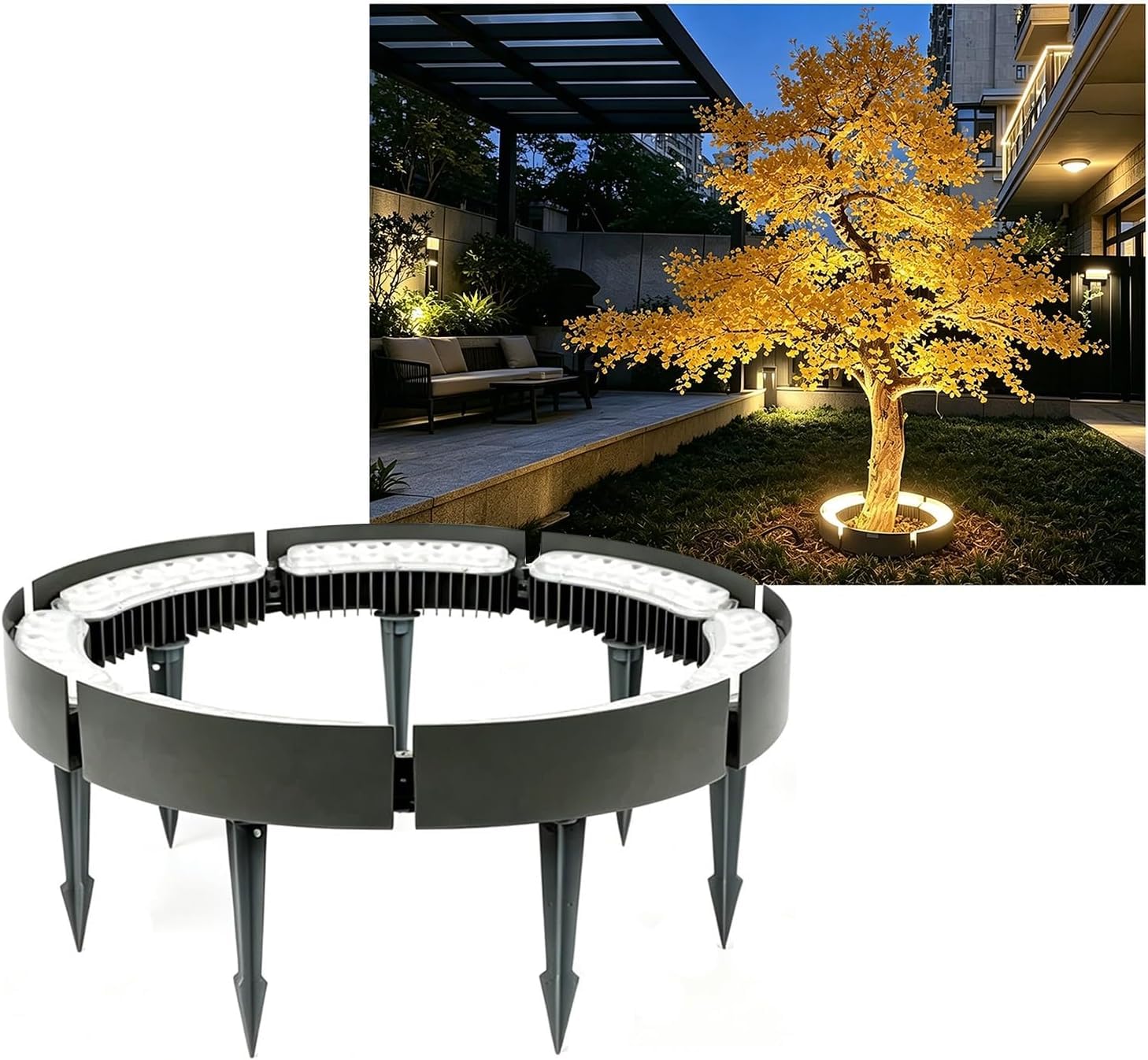 VUIKLCty DC 24V Outside Light For Palm Tree Die‑cast Aluminum Landscape Uplights For Yard Garden Decor(Rgb,7 Packs)