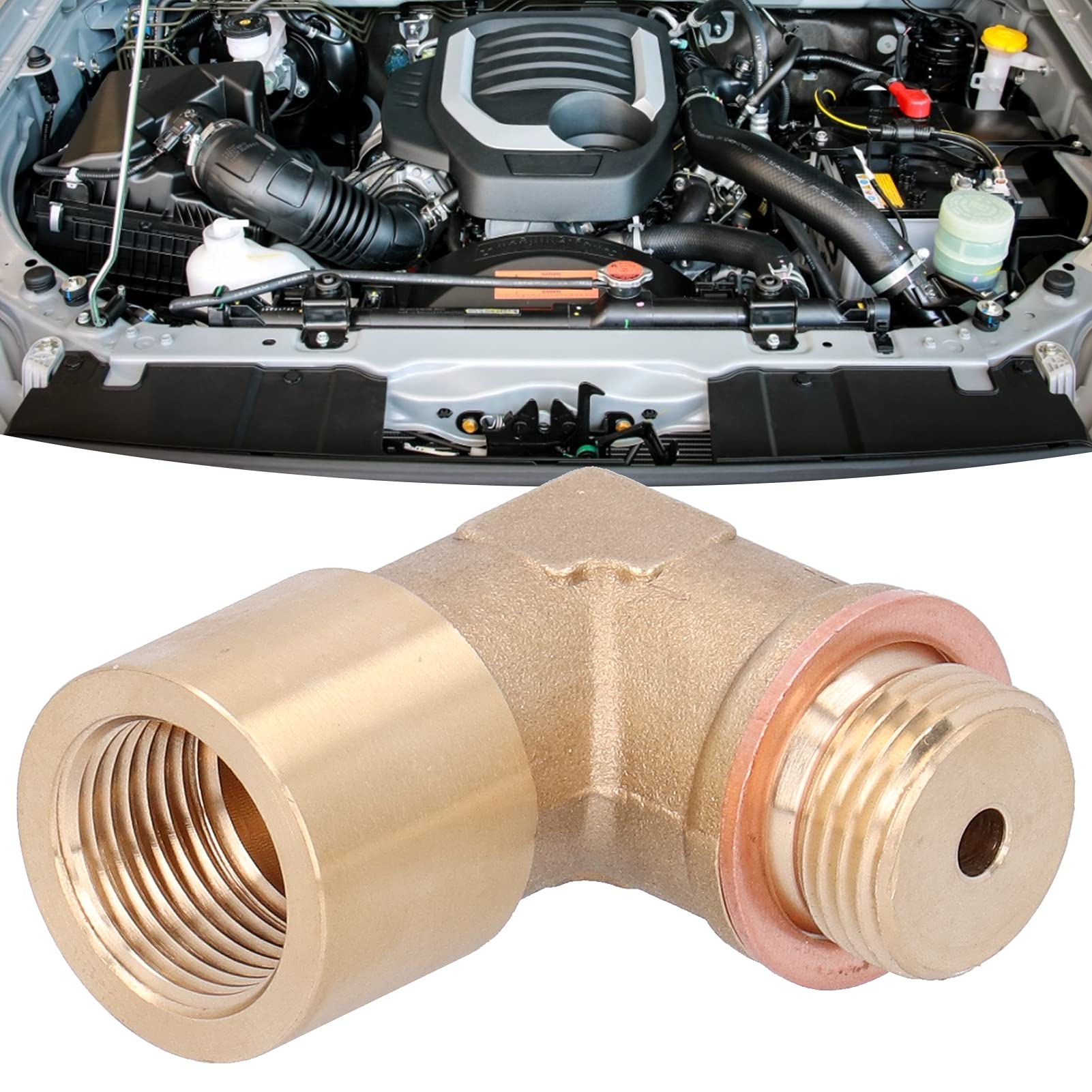 Adapter Czujnika Tlenu Akozon, Uniwersalny Przedłużacz Czujnika Tlenu M18x1.5 90 Stopni Kątowy Przedłużacz Czujnika Tlenu Adapter Dystansowy do Samochodu